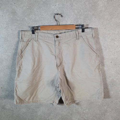 Vintage Carhartt Baggy Carpenter Shorts Jorts Cargo Men’s W38 Beige Relaxed Fit Workwear A4864