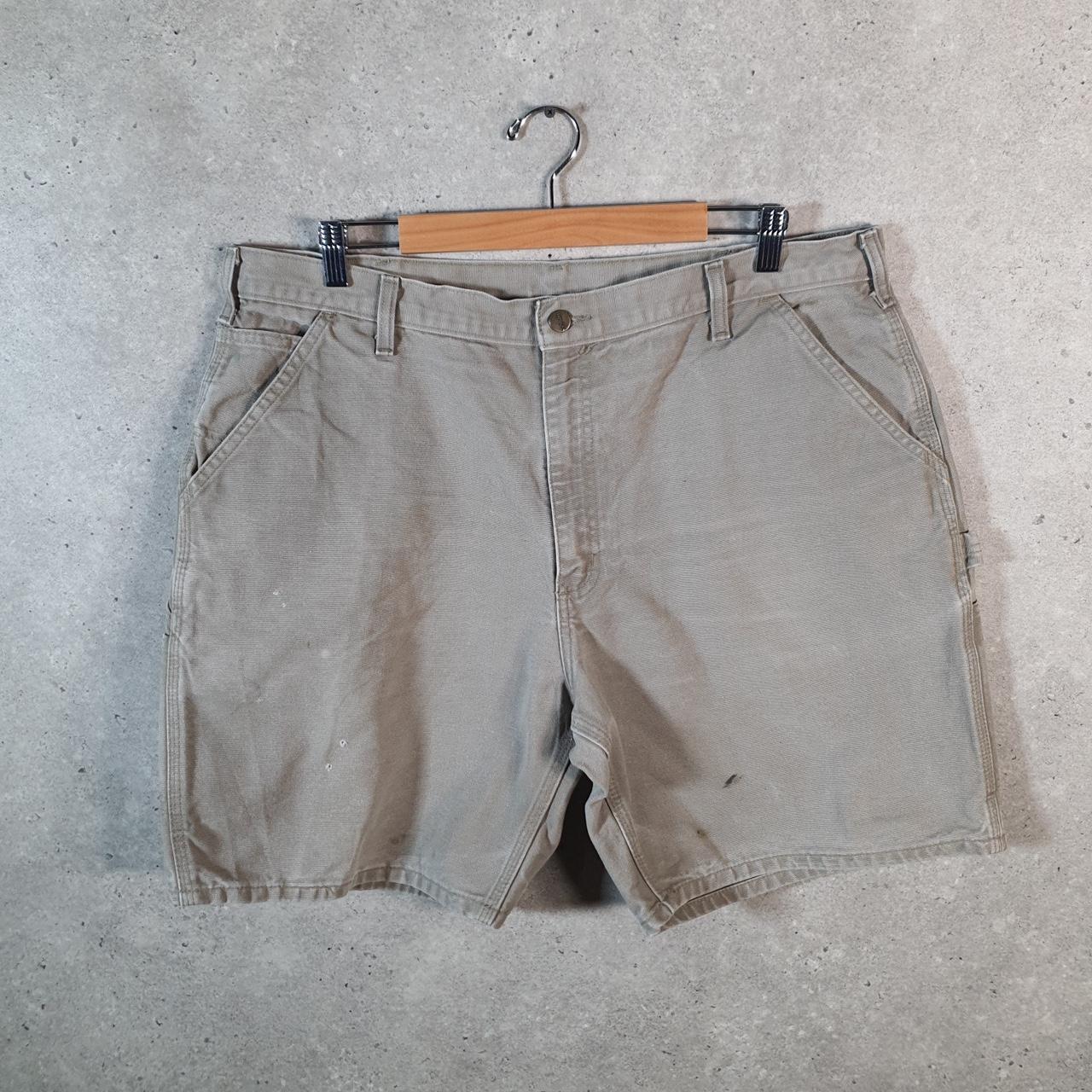 Vintage Carhartt Baggy Carpenter Shorts Jorts Cargo Men’s W40 Grey Relaxed Fit Workwear Big Fish Vintage