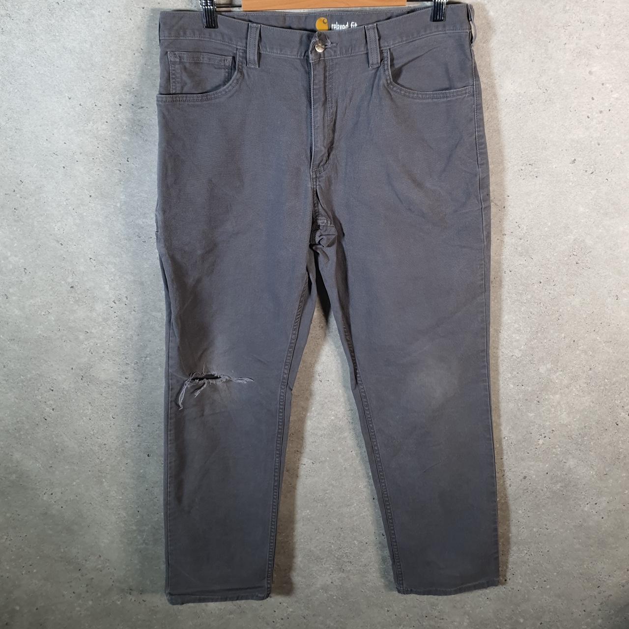 Vintage Carhartt Carpenter Trousers Mens W36 L32 Grey Relaxed Fit Workwear Thrashed