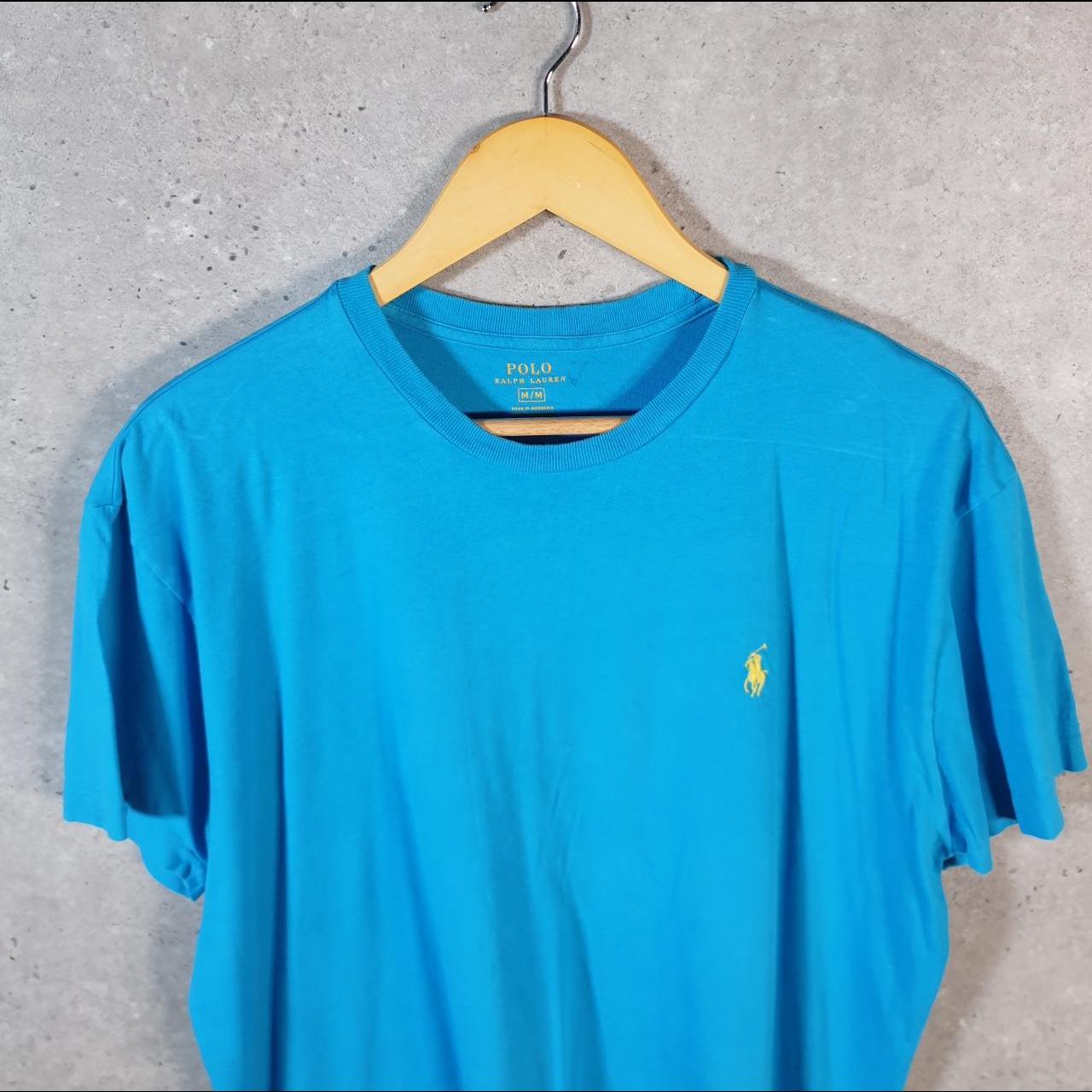 Vintage Ralph Lauren Polo T Shirt Men’s Medium Blue Embroidered Pony Classic Fit C9168