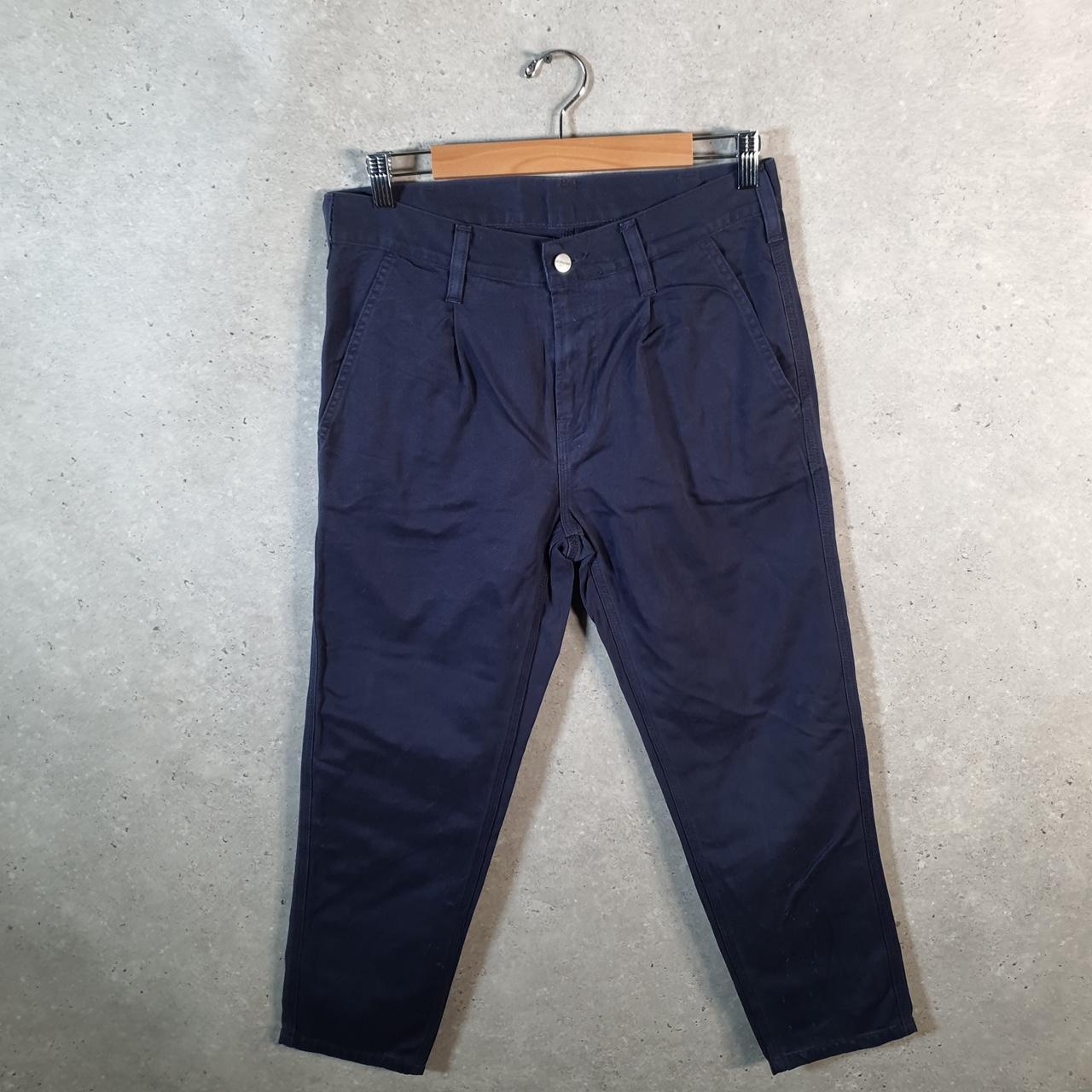 Vintage Carhartt Abbott Carpenter Trousers Mens W28 L28 Navy Blue Relaxed Fit Workwear USA