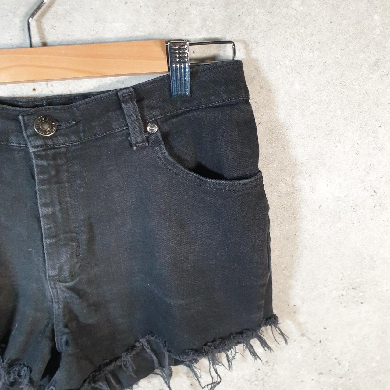 Vintage Lee Baggy Shorts Jorts Cargo Womens W30 Black Relaxed Denim