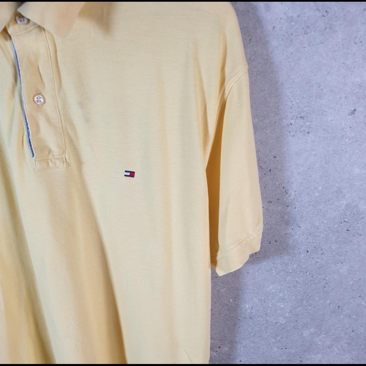 Vintage Tommy Hilfiger Polo Shirt Men’s Large Yellow Regular Fit Embroidered Logo