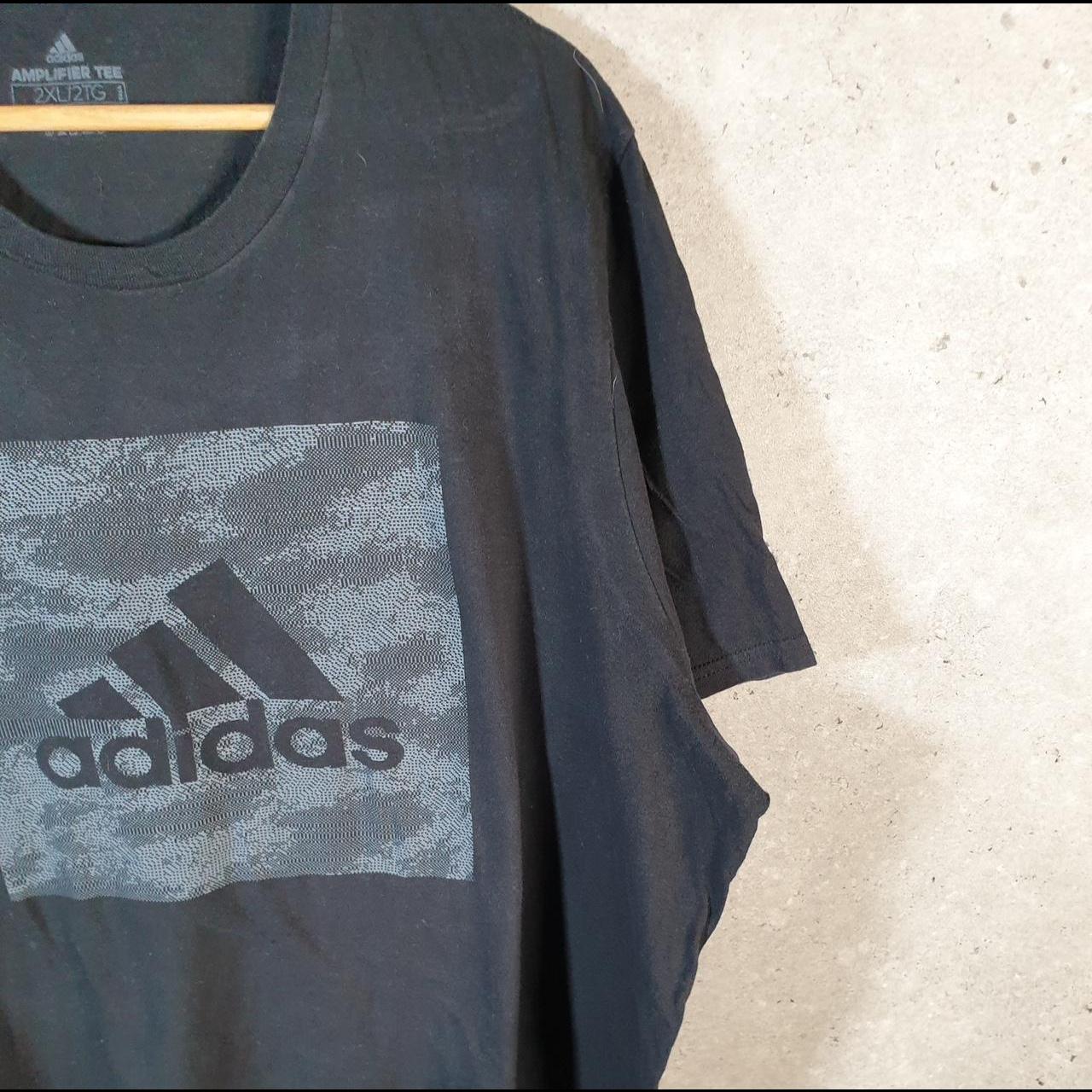 Vintage Adidas Amplifier T Shirt Men’s 2XL Black Three Stripes Logo Athletic