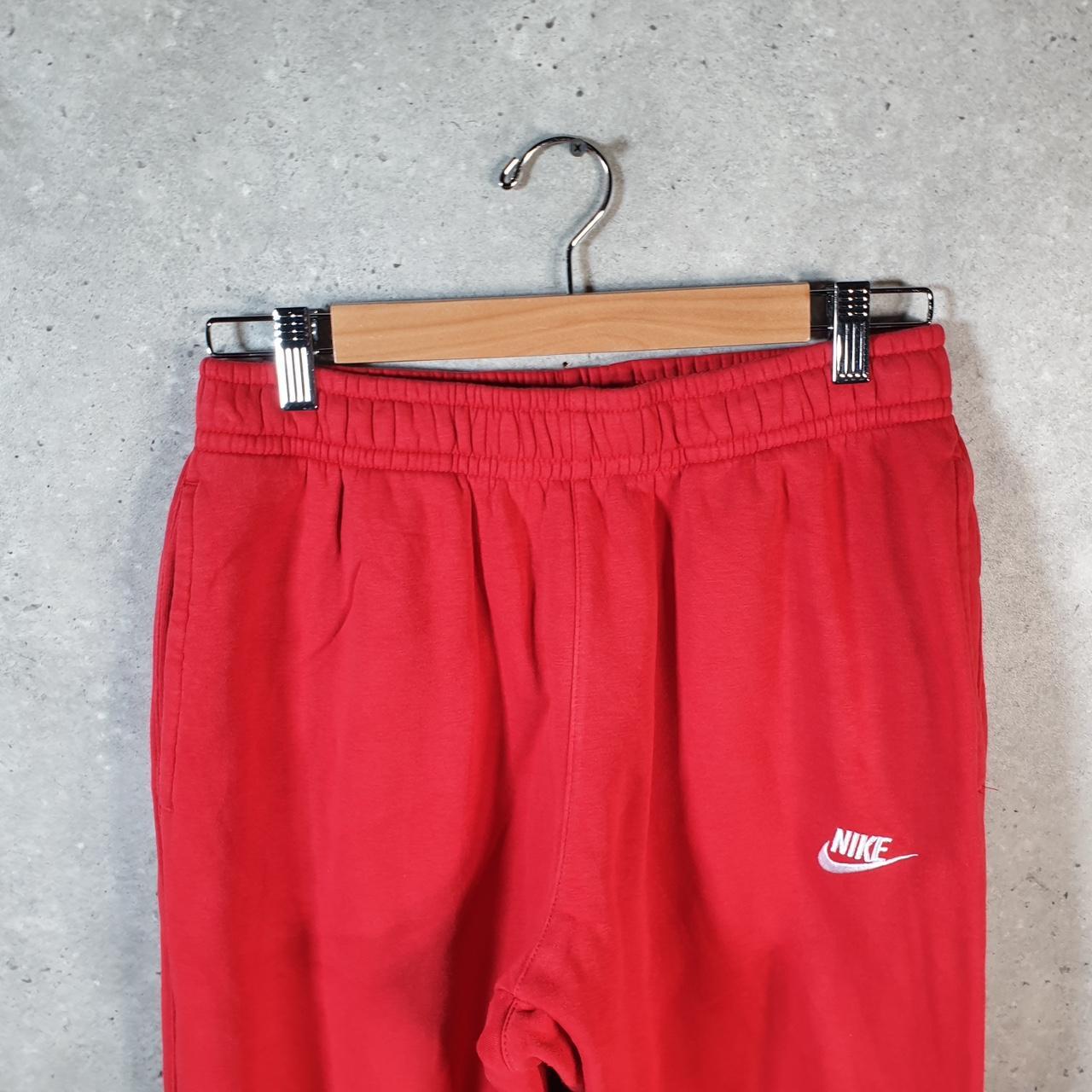 Vintage Nike Club Sweatpant Joggers Mens Medium Red Swoosh Sports Tracksuit Big Fish Vintage