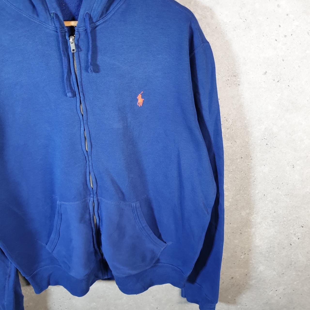 Vintage Ralph Lauren Polo Heavyweight Hoodie Men’s Large Blue Cotton Full Zip Pony