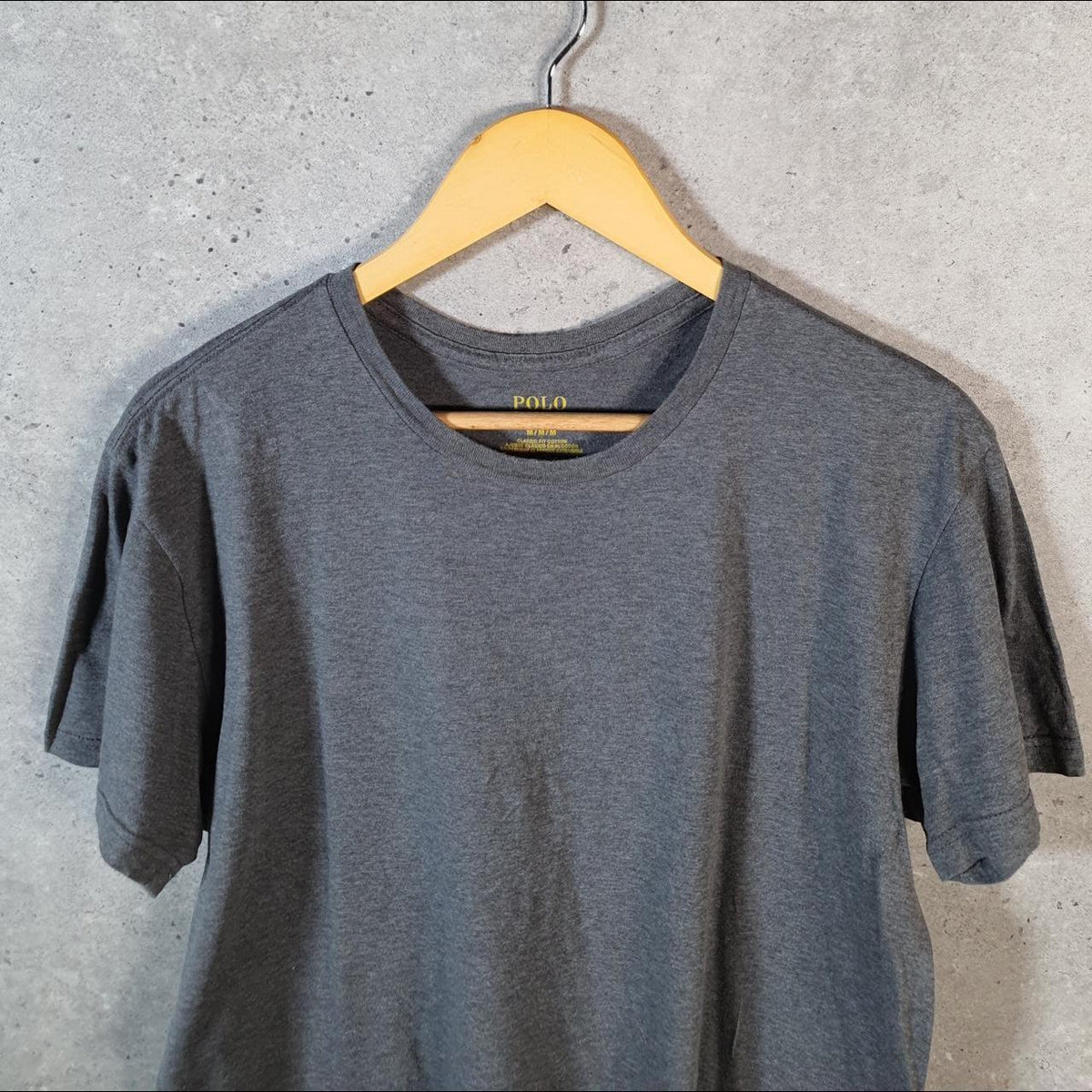 Vintage Ralph Lauren Polo T Shirt Men’s Medium Grey Embroidered Classic Fit Pony C9132