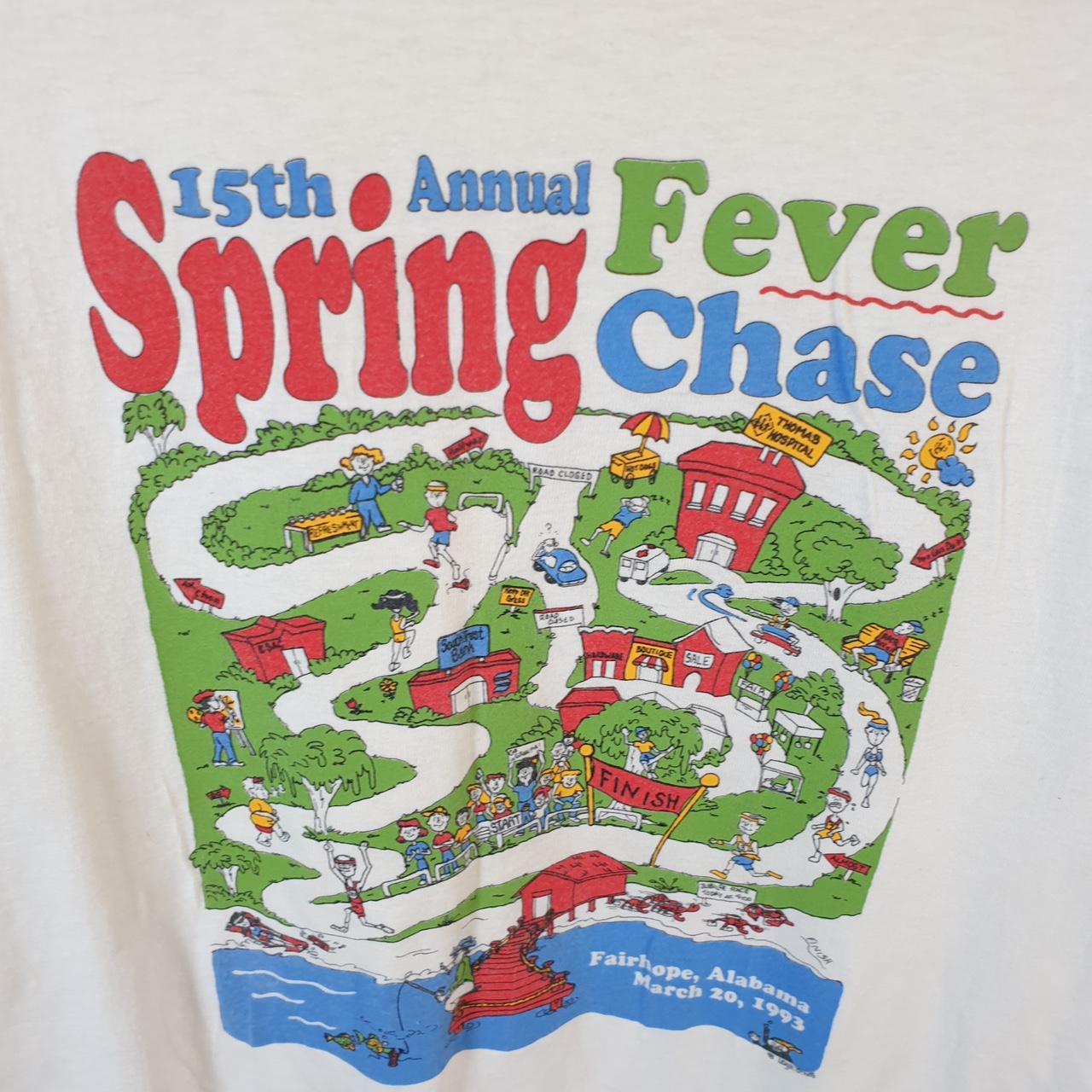 Vintage Hanes Spring Fever Chase Alabama 1993 Single Stitch T Shirt Men’s Large White