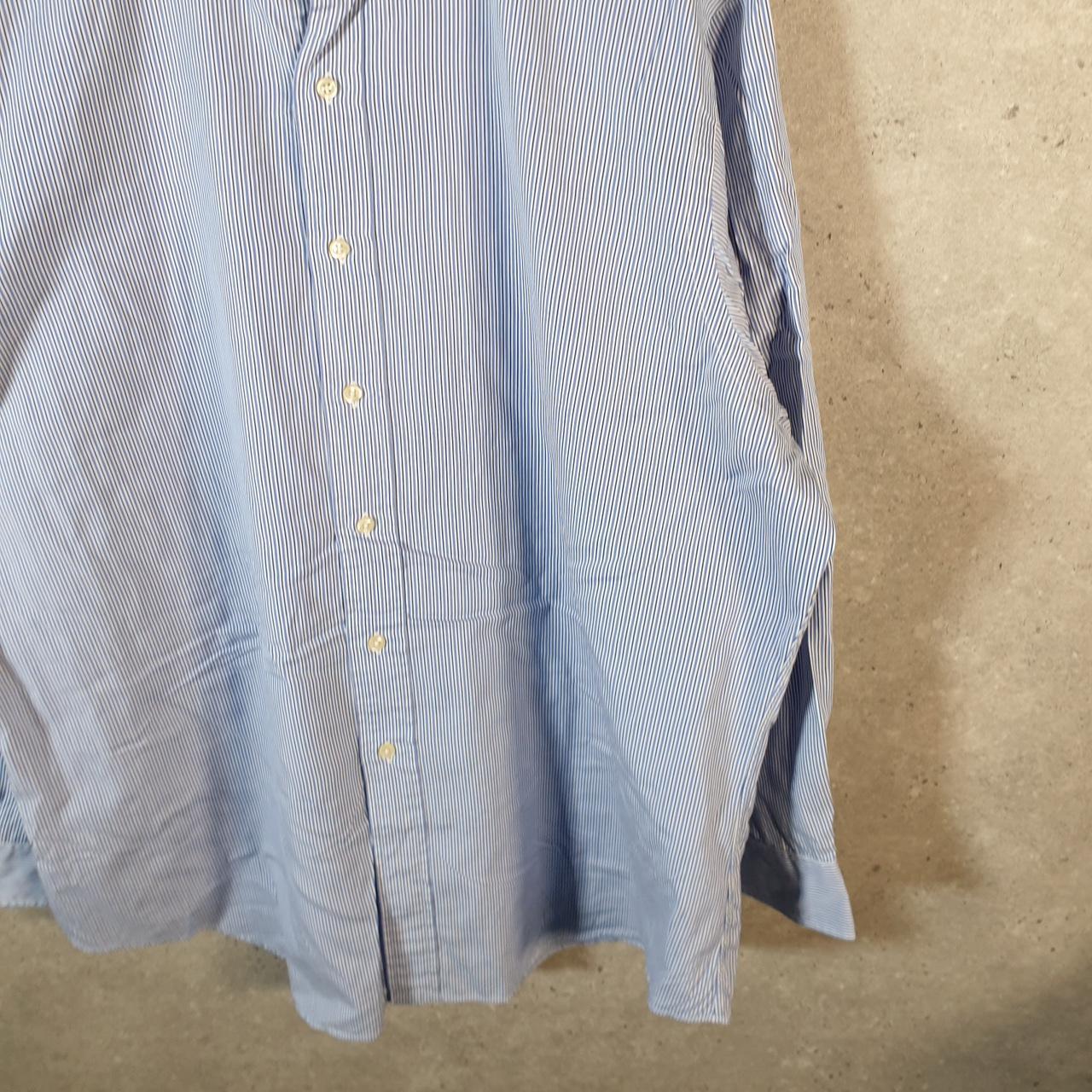 Vintage Ralph Lauren Button Down Shirt Men’s 2XL Blue Striped Regent Classic Fit Cotton