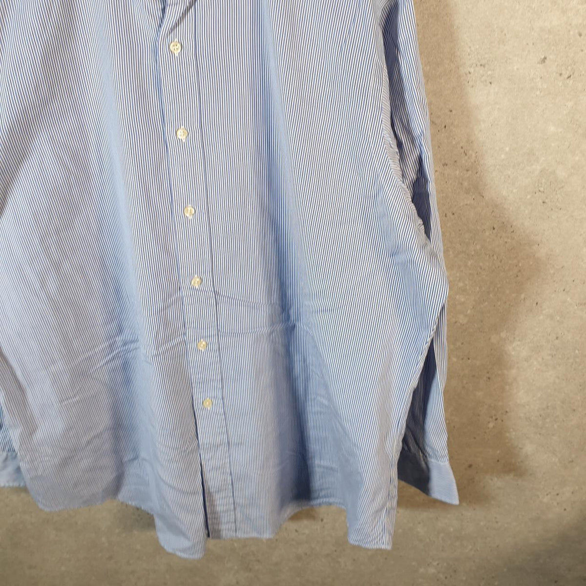 Vintage Ralph Lauren Button Down Shirt Men’s 2XL Blue Striped Regent Classic Fit Cotton
