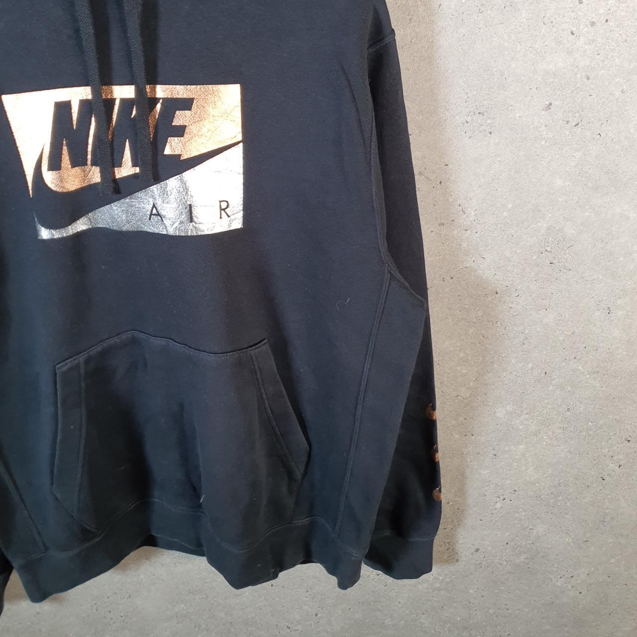 Vintage Nike Air Hoodie Mens Large Black Swoosh Y2K Pullover Logo