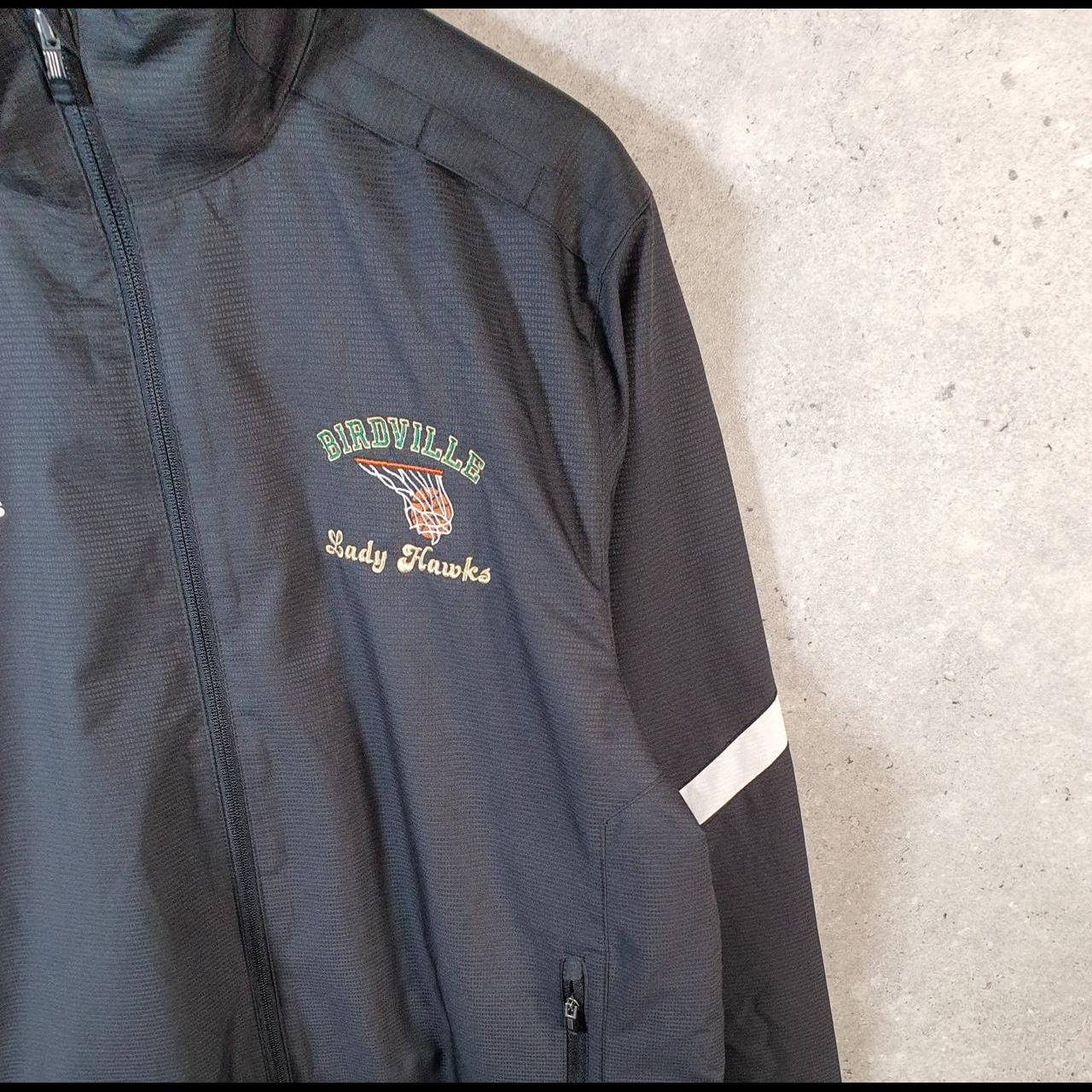 Vintage Adidas Windbreaker Track Jacket Mens Medium Black USA Three Stripes Full Zip