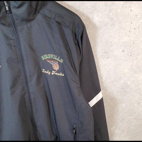 Vintage Adidas Windbreaker Track Jacket Mens Medium Black USA Three Stripes Full Zip
