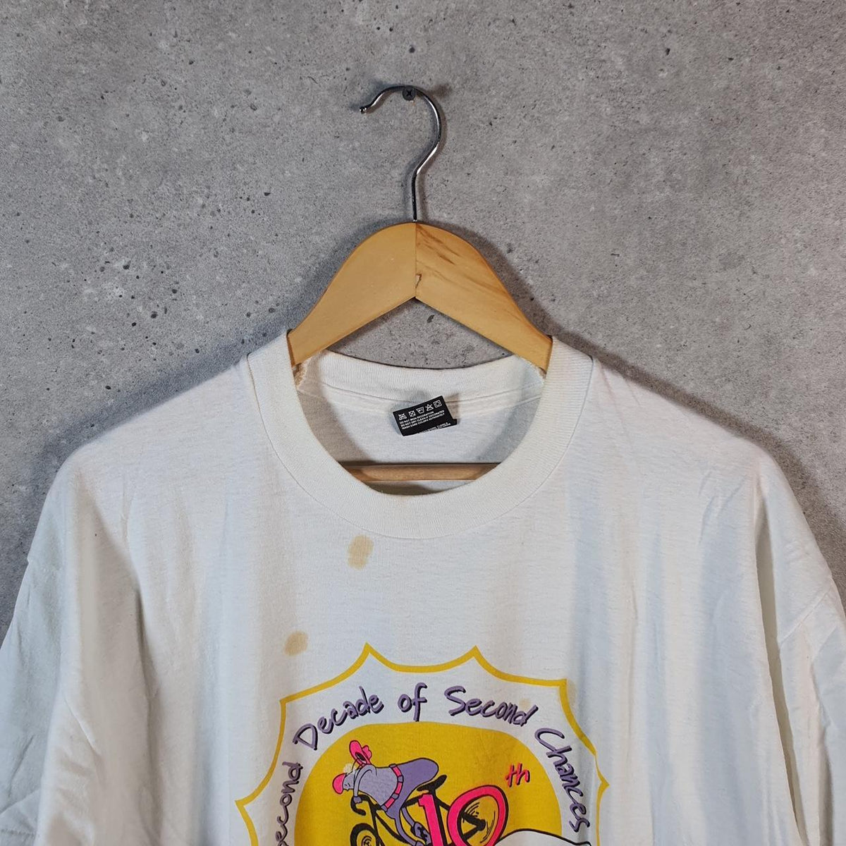 Vintage Best Fruit of the Loom Uni Nebraska 90s USA Single Stitch T Shirt Men’s XL White Big Fish Vintage