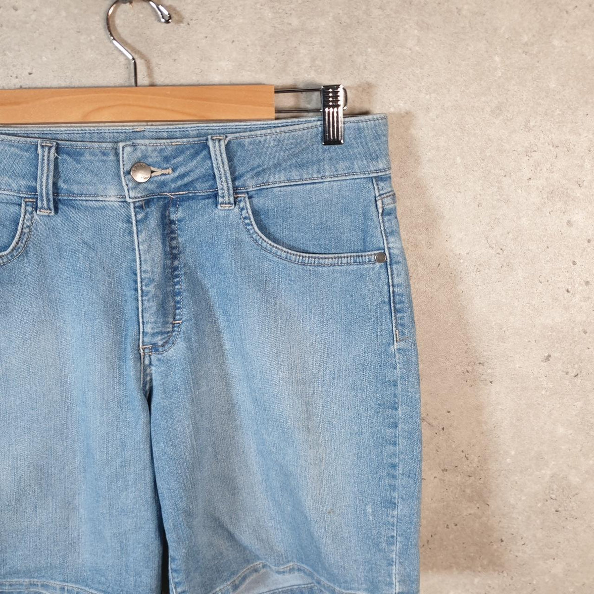 Vintage Lee Baggy Shorts Jorts Cargo Womens W34 Blue Relaxed Denim