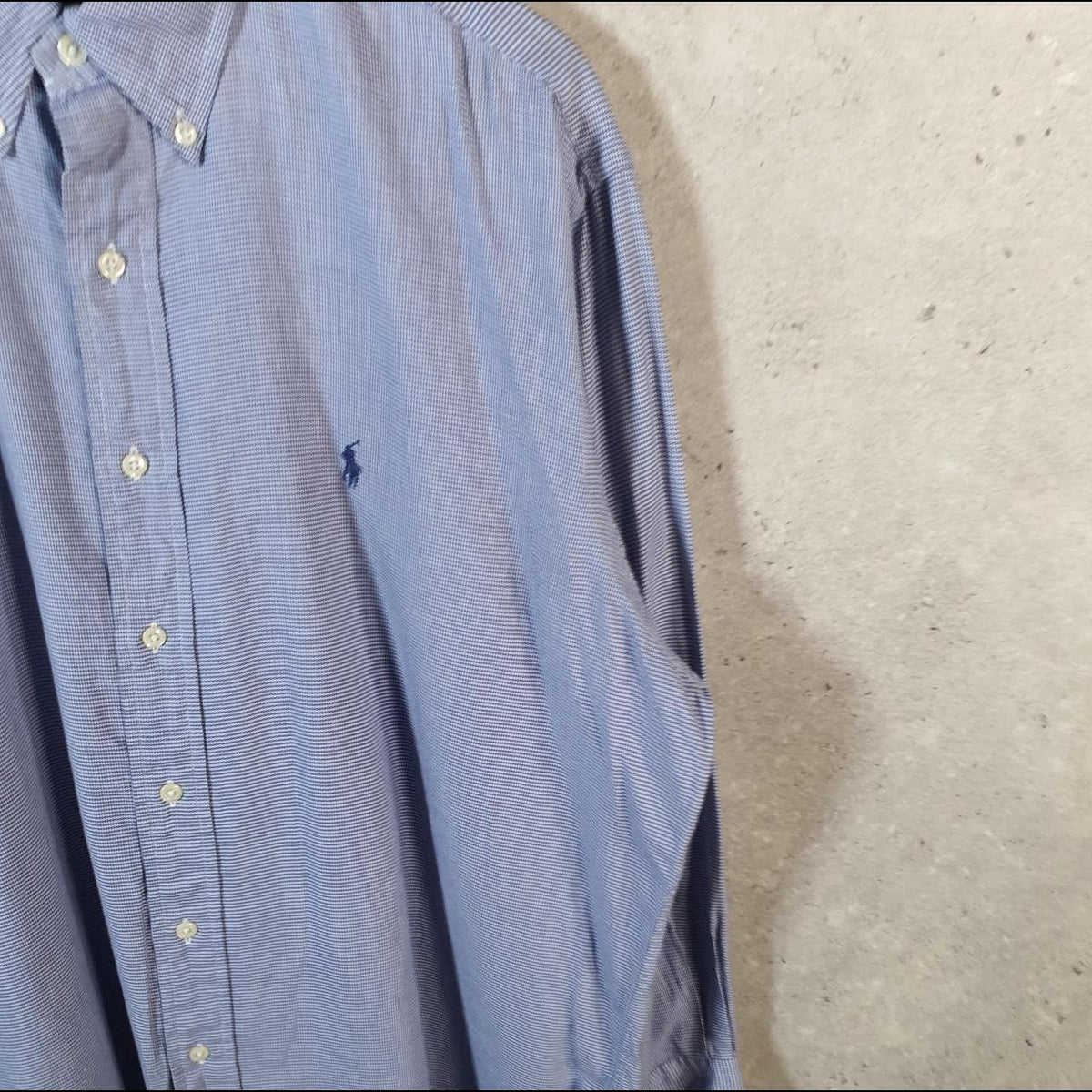 Vintage Ralph Lauren Button Down Shirt Men’s XL Blue Plaid Yarmouth Cotton Pony