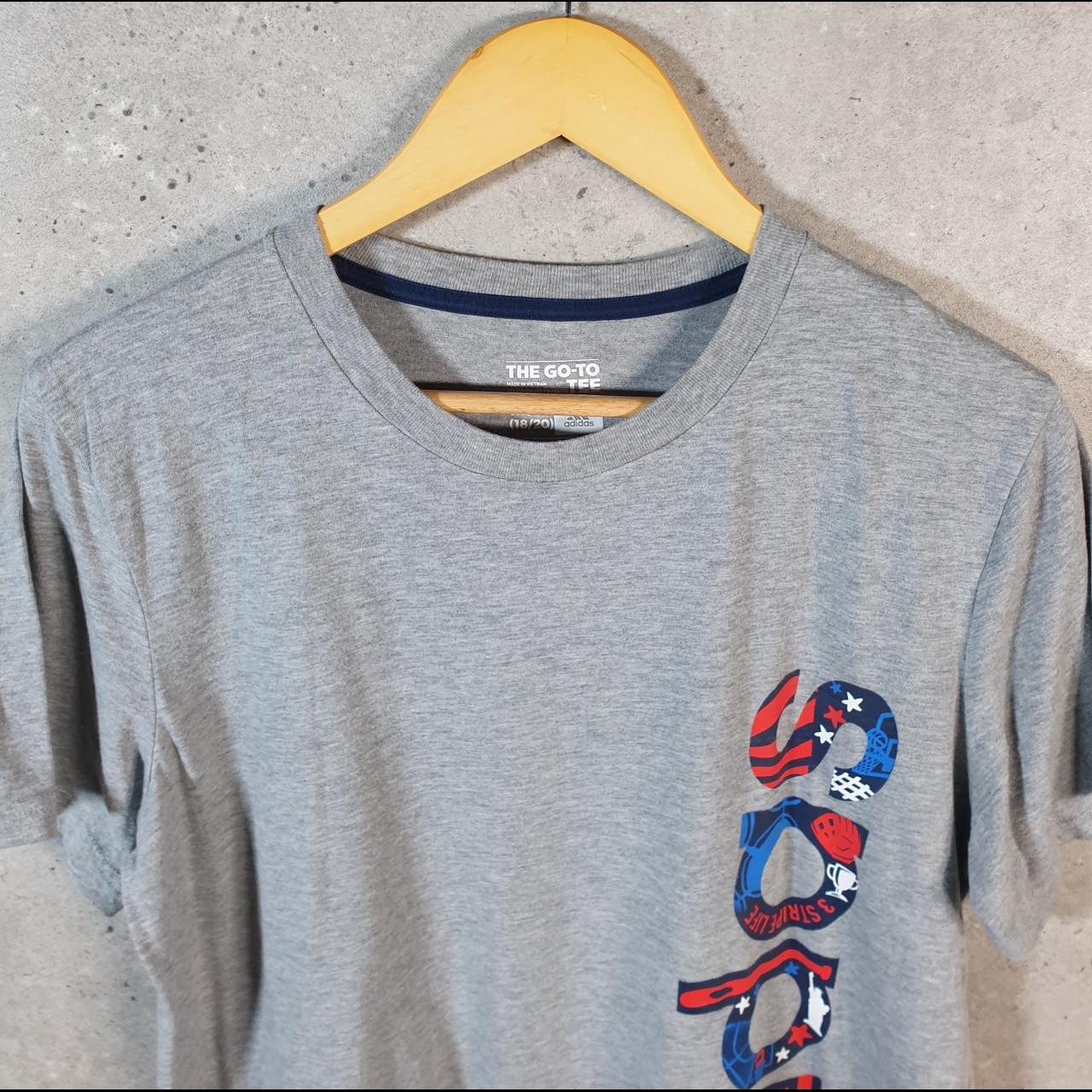 Vintage Adidas Spellout T Shirt Womens XL Grey Three Stripes Logo Athletic C9697