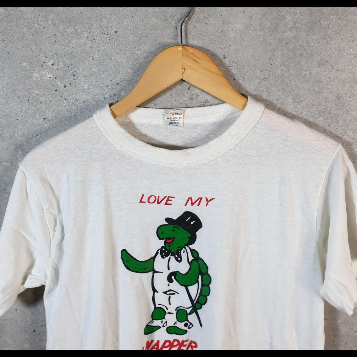 Vintage Gym Master Love My Snapper Graphic 90s USA Single Stitch T Shirt Men’s Large White