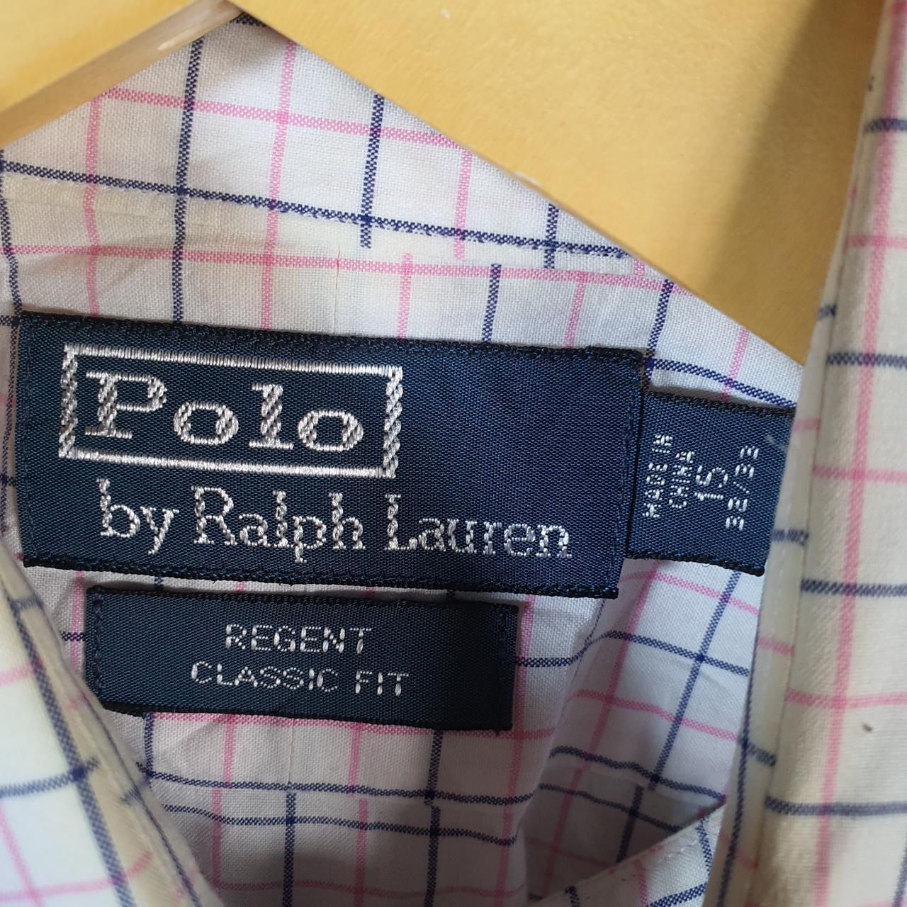 Vintage Ralph Lauren Button Down Shirt Men’s Large Checkered White Regent Classic Fit