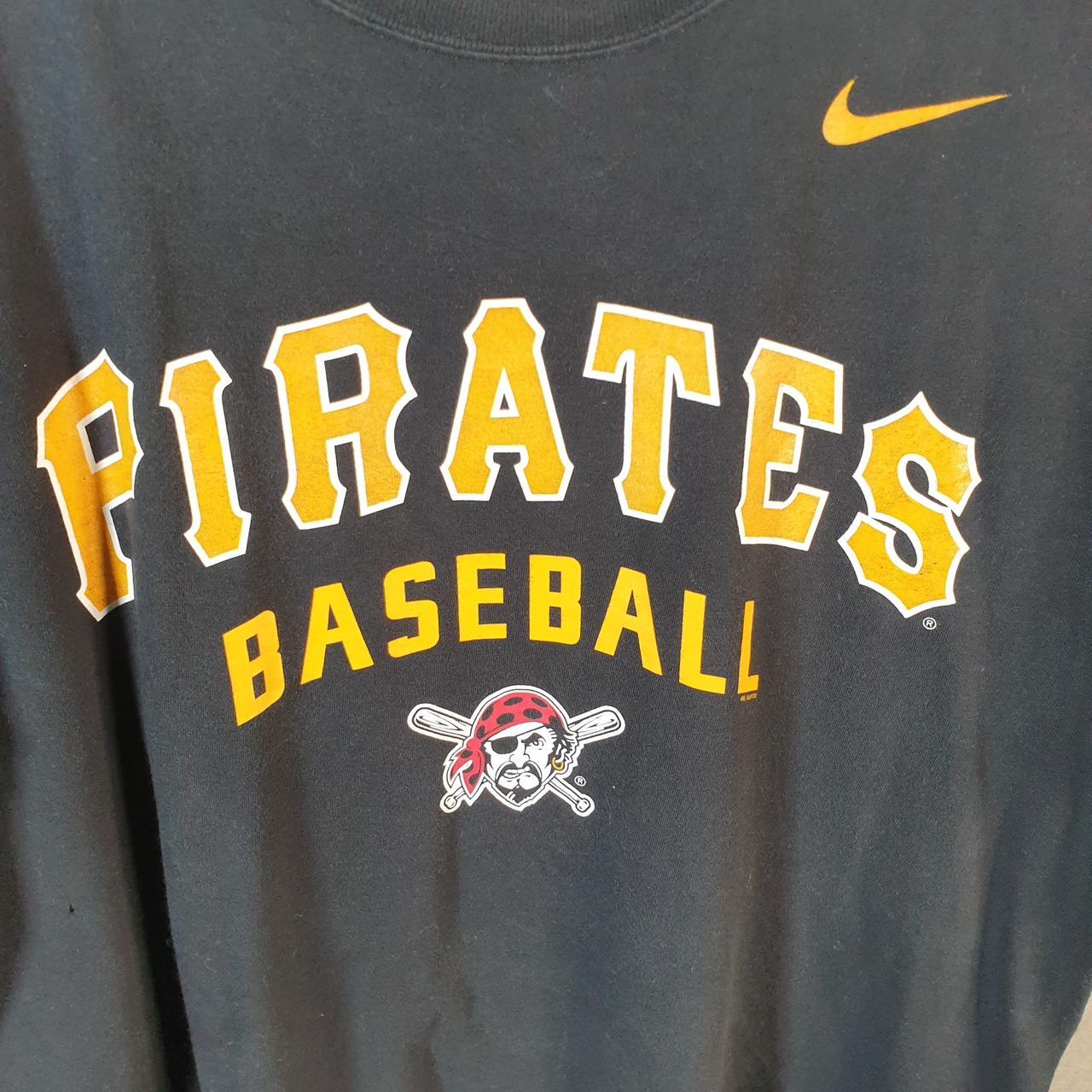 Vintage Nike Pirates Baseball T Shirt Men’s Large Black Logo Swoosh Athletic