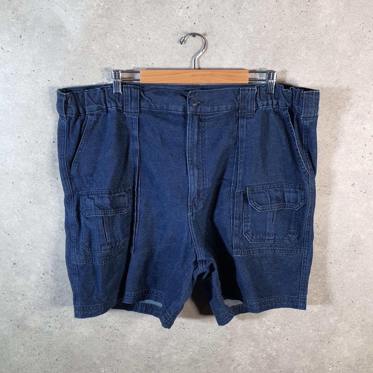 Vintage Lee Baggy Shorts Jorts Cargo Womens W42 Blue Denim Relaxed Cargo