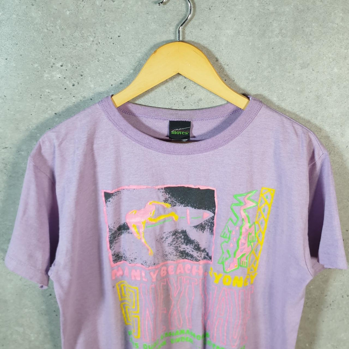 Vintage Manly Beach Sydney 1995 USA Single Stitch T Shirt Womens Large Pink C9568