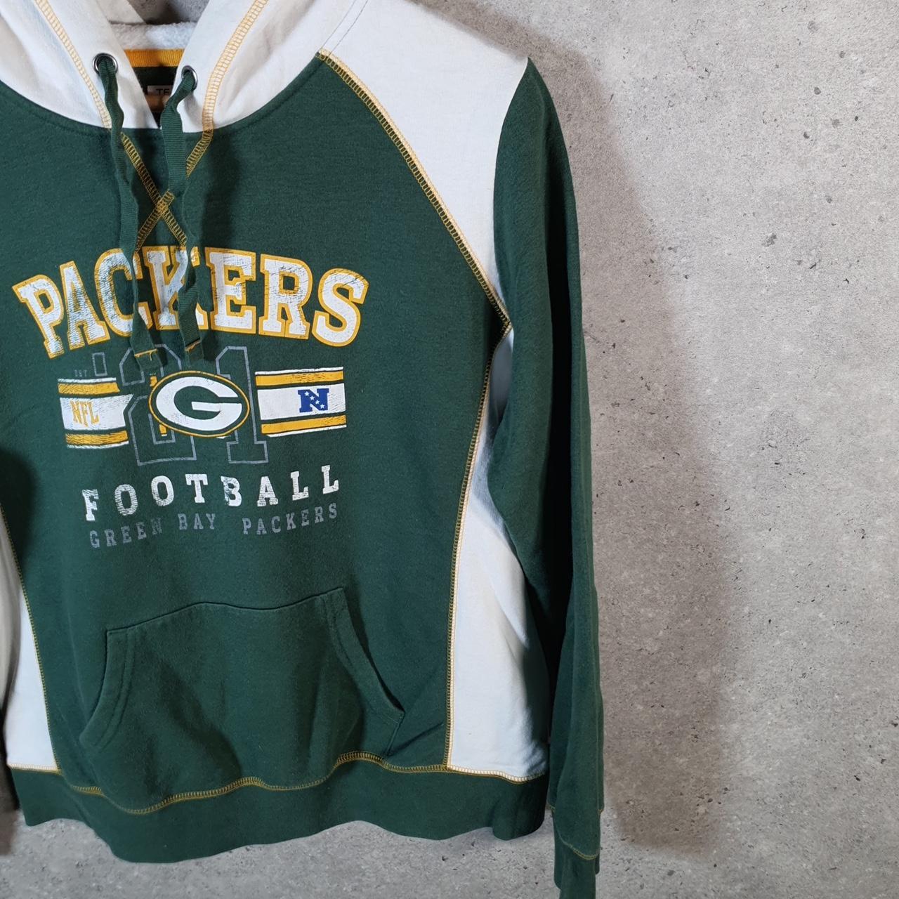 Vintage NFL Green Bay Packers Hoodie Womens L Green Pullover USA Pro Sport