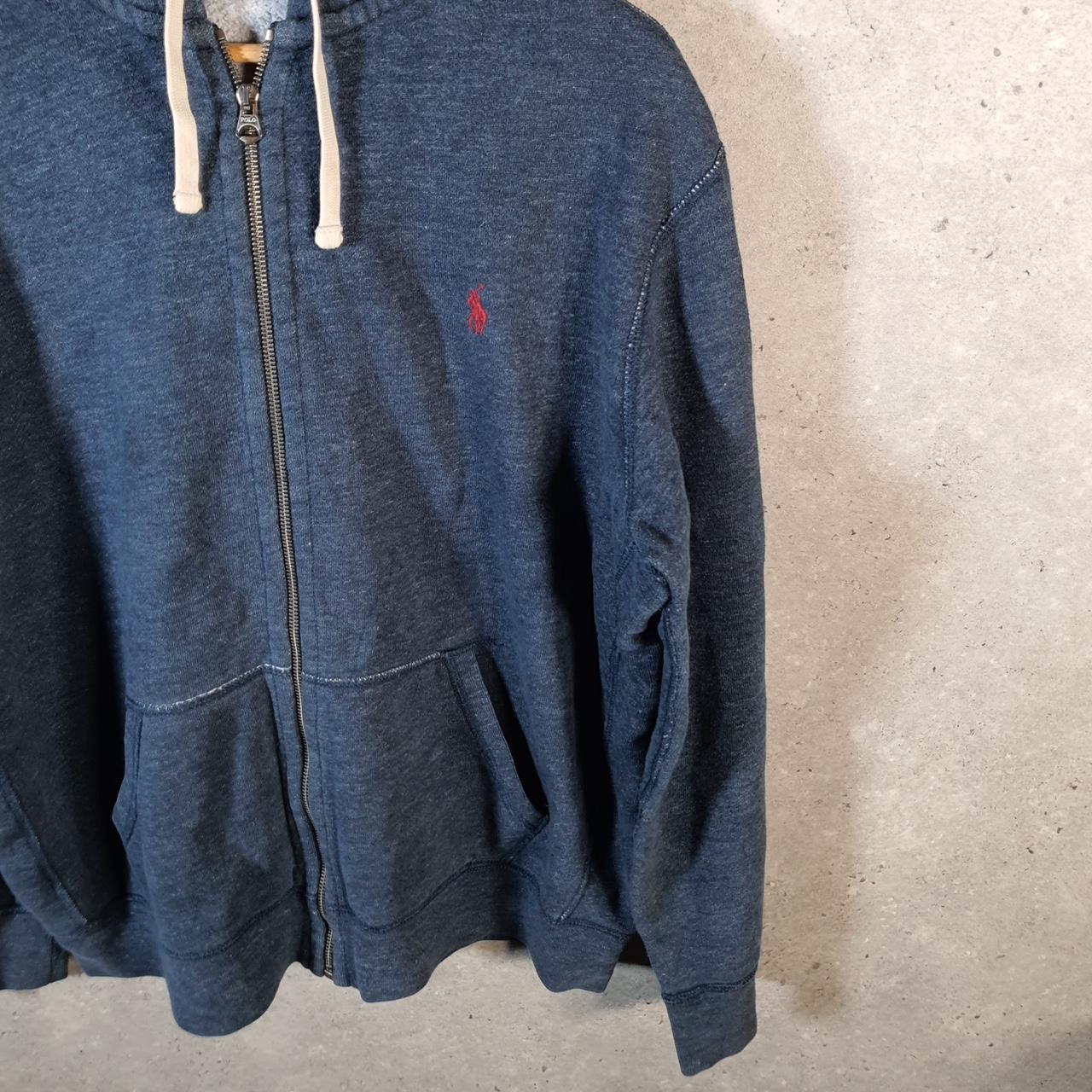 Vintage Ralph Lauren Polo Full Zip Hodie Men’s XL Blue Cotton Pony