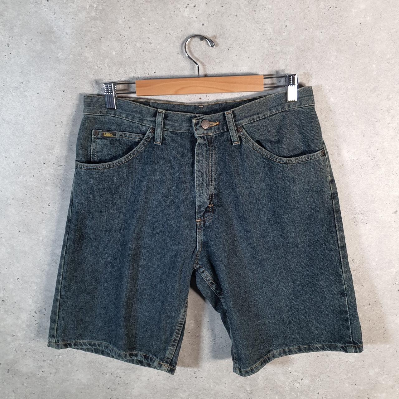 Vintage Lee Denim Shorts Jorts Cargo Men’s W33 Blue Baggy Cotton