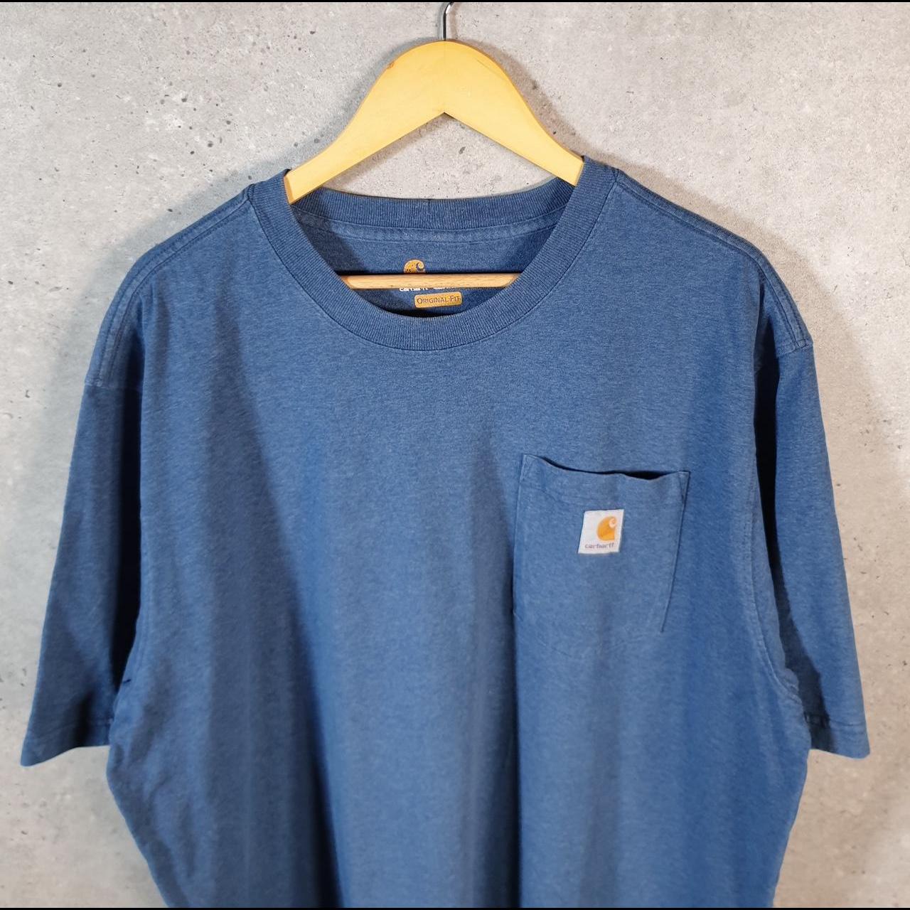 Vintage Carhartt Pocket T Shirt Men’s XL Tall Blue Workwear Chore Utility Original Fit C9323