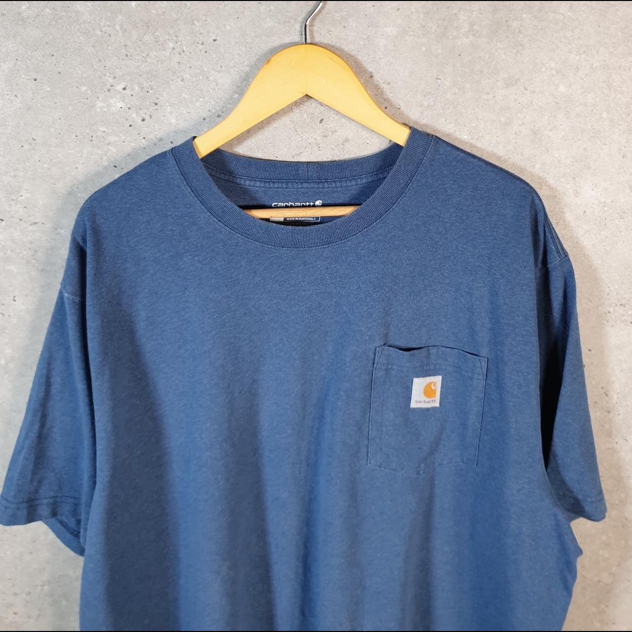 Vintage Carhartt Pocket T Shirt Men’s XL Blue Workwear Chore Utility Loose Fit C9197
