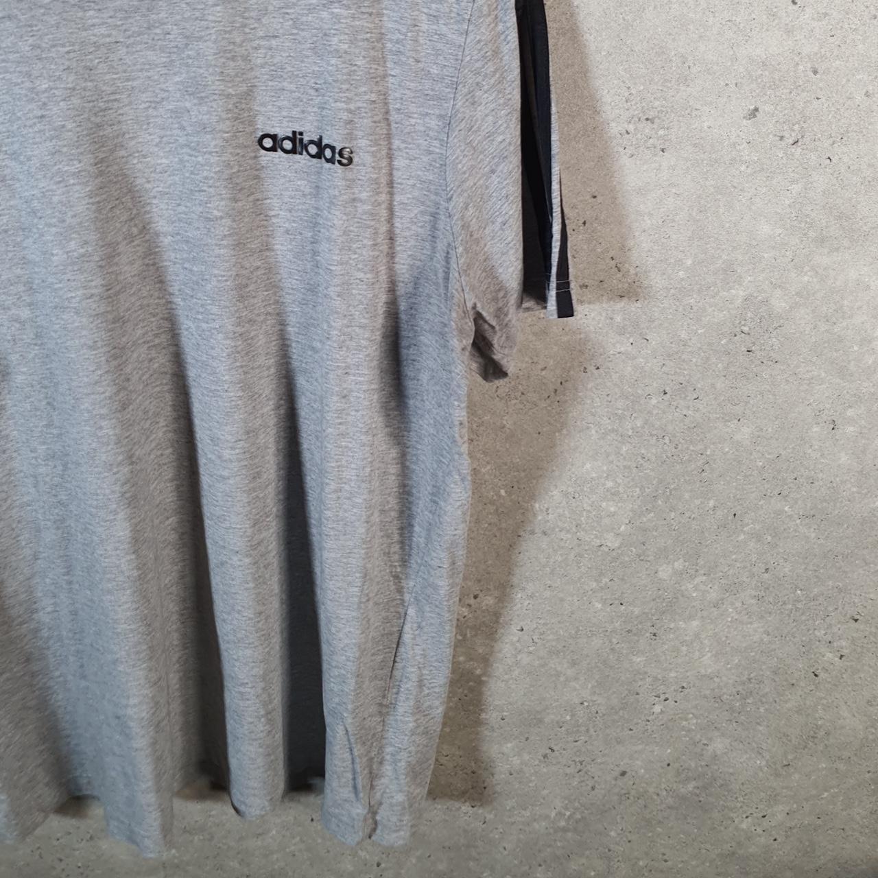 Vintage Adidas Spellout Retro T Shirt Men’s Large Grey Three Stripes Logo