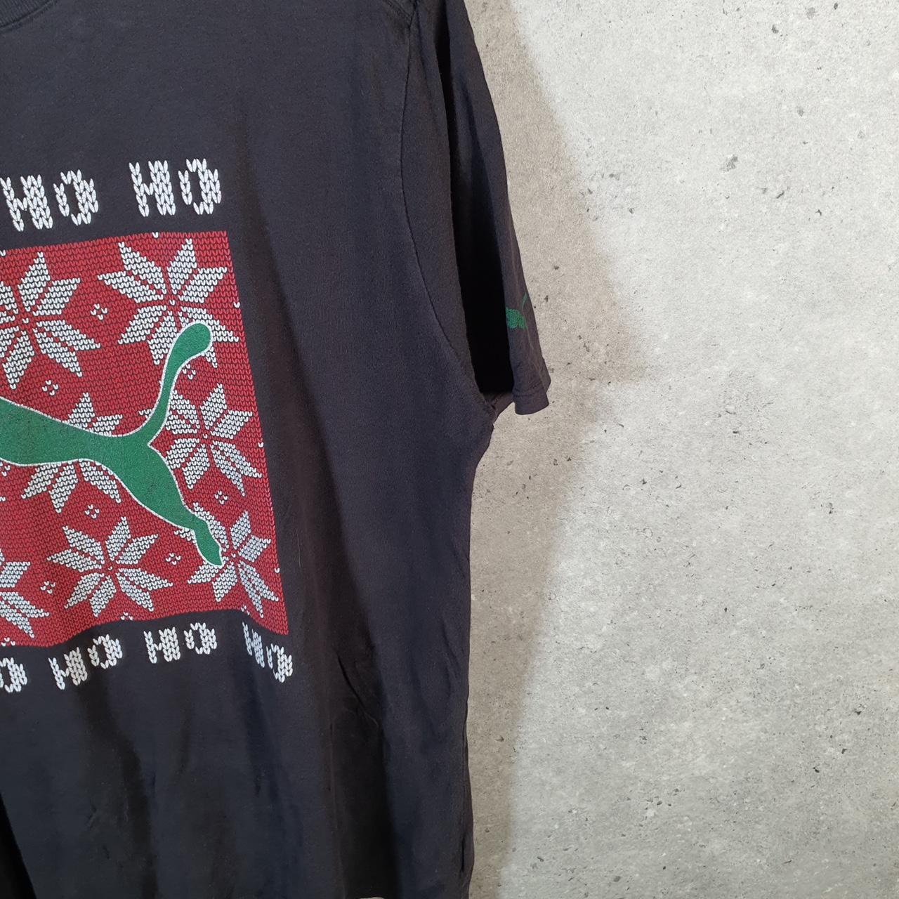 Vintage Puma Spellout T Shirt Mens Medium Black sports Logo Athletic