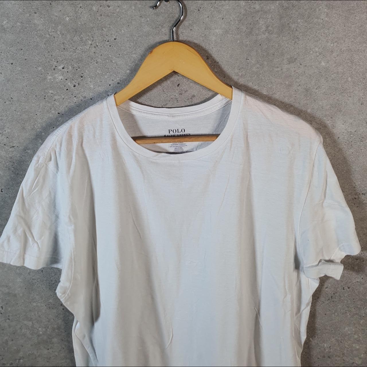 Vintage Ralph Lauren Polo T Shirt Men’s Large White Embroidered Pony Classic Fit C9101