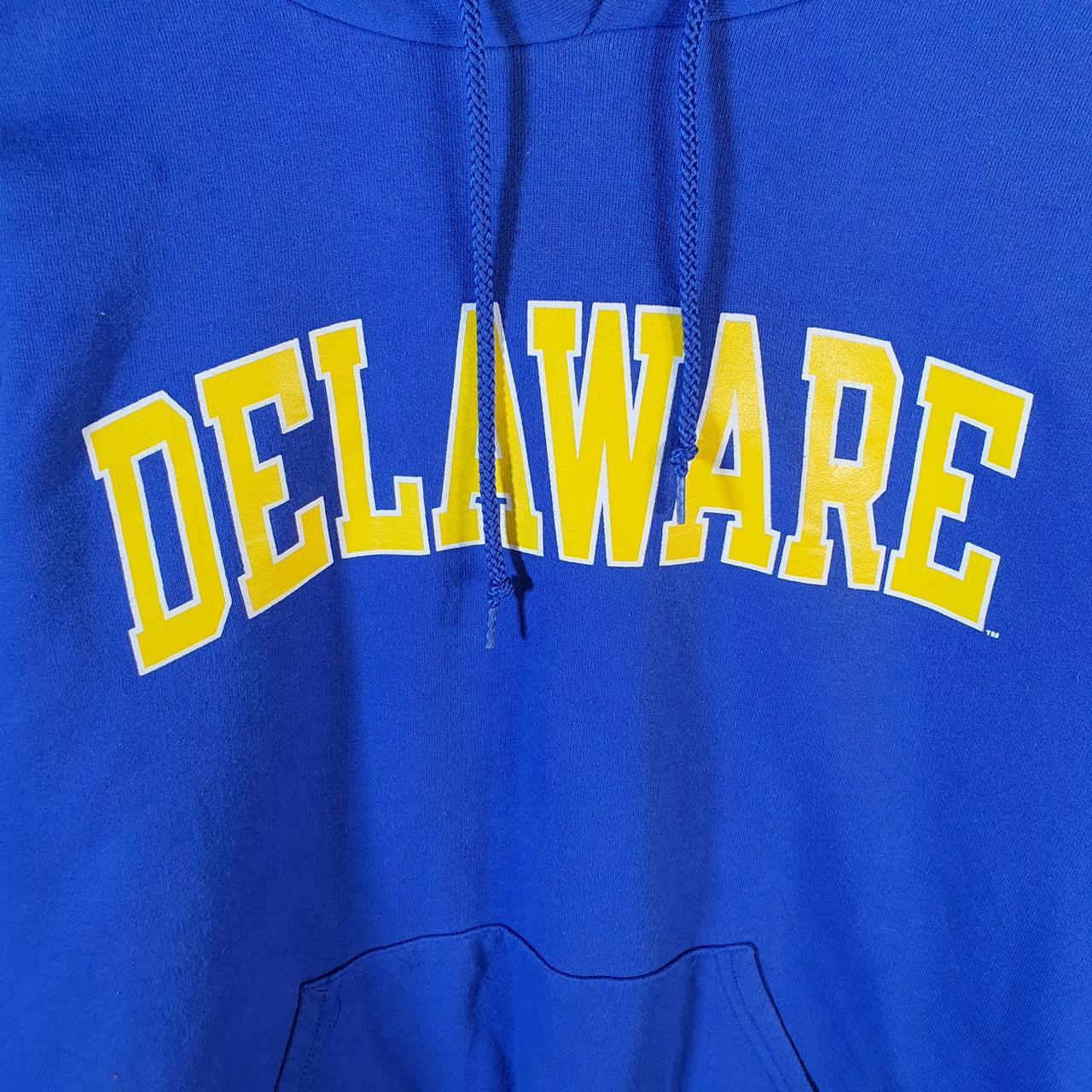 Vintage Champion Hoodie Men’s Medium Blue Pro Sport Pullover Delaware