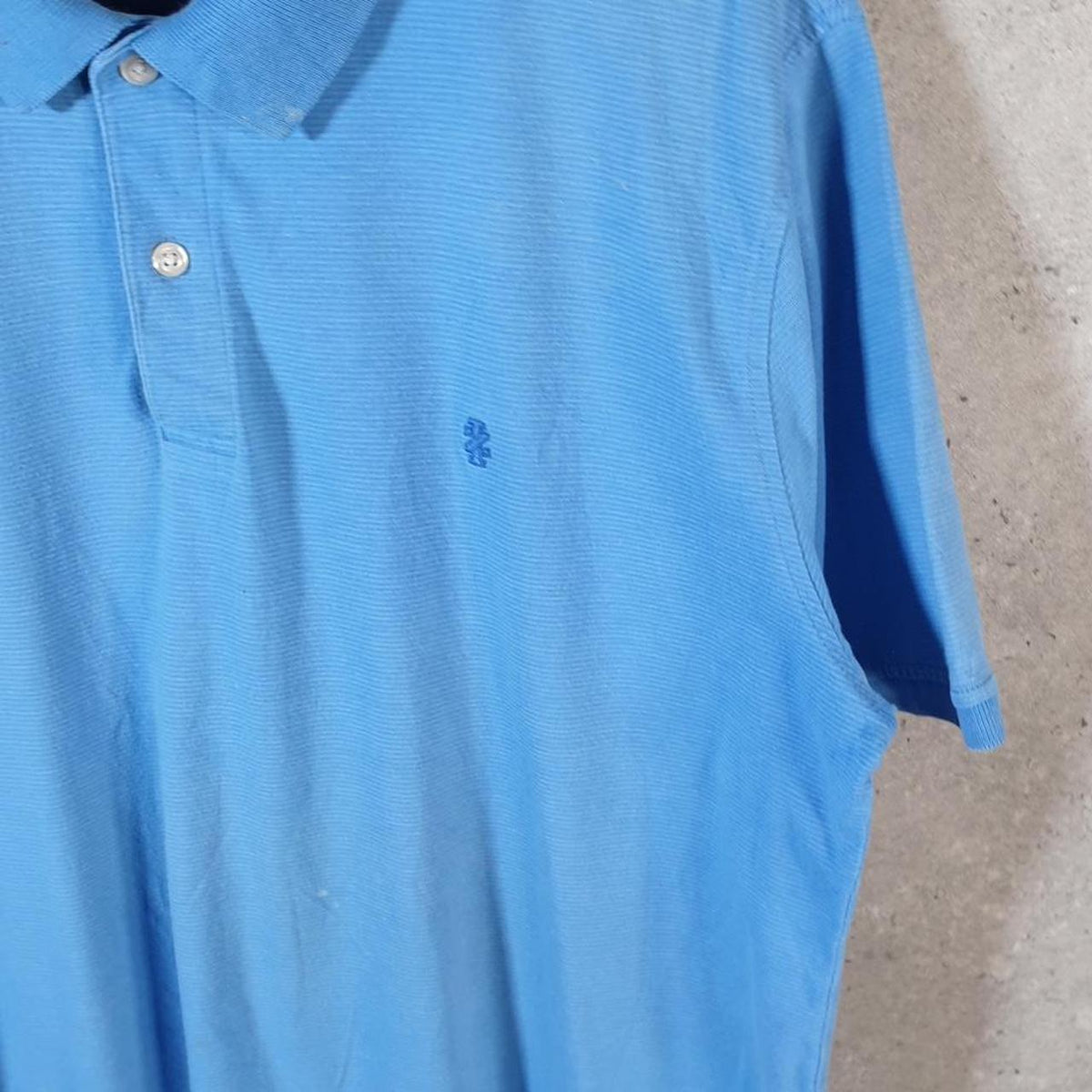 Vintage Izod Polo Shirt Men’s Large Blue Custom Fit Embroidered Logo