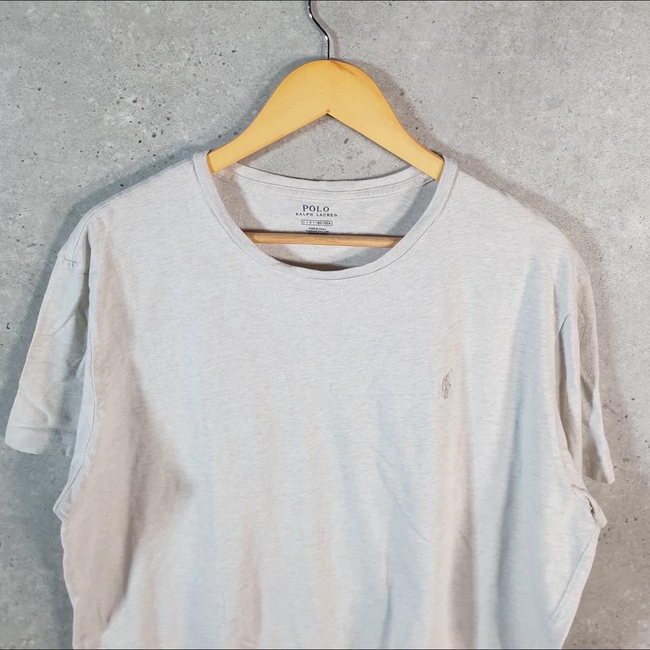 Vintage Ralph Lauren Polo T Shirt Men’s Large Grey Embroidered Classic Fit Pony C8591