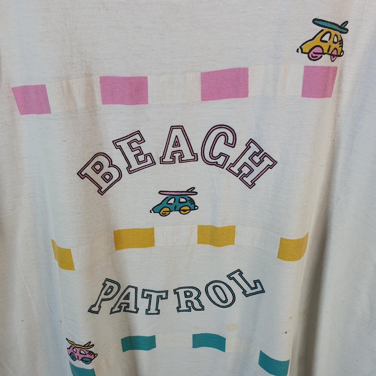 Vintage Beach Patrol Graphic 90s USA Single Stitch T Shirt Men’s 2XL White