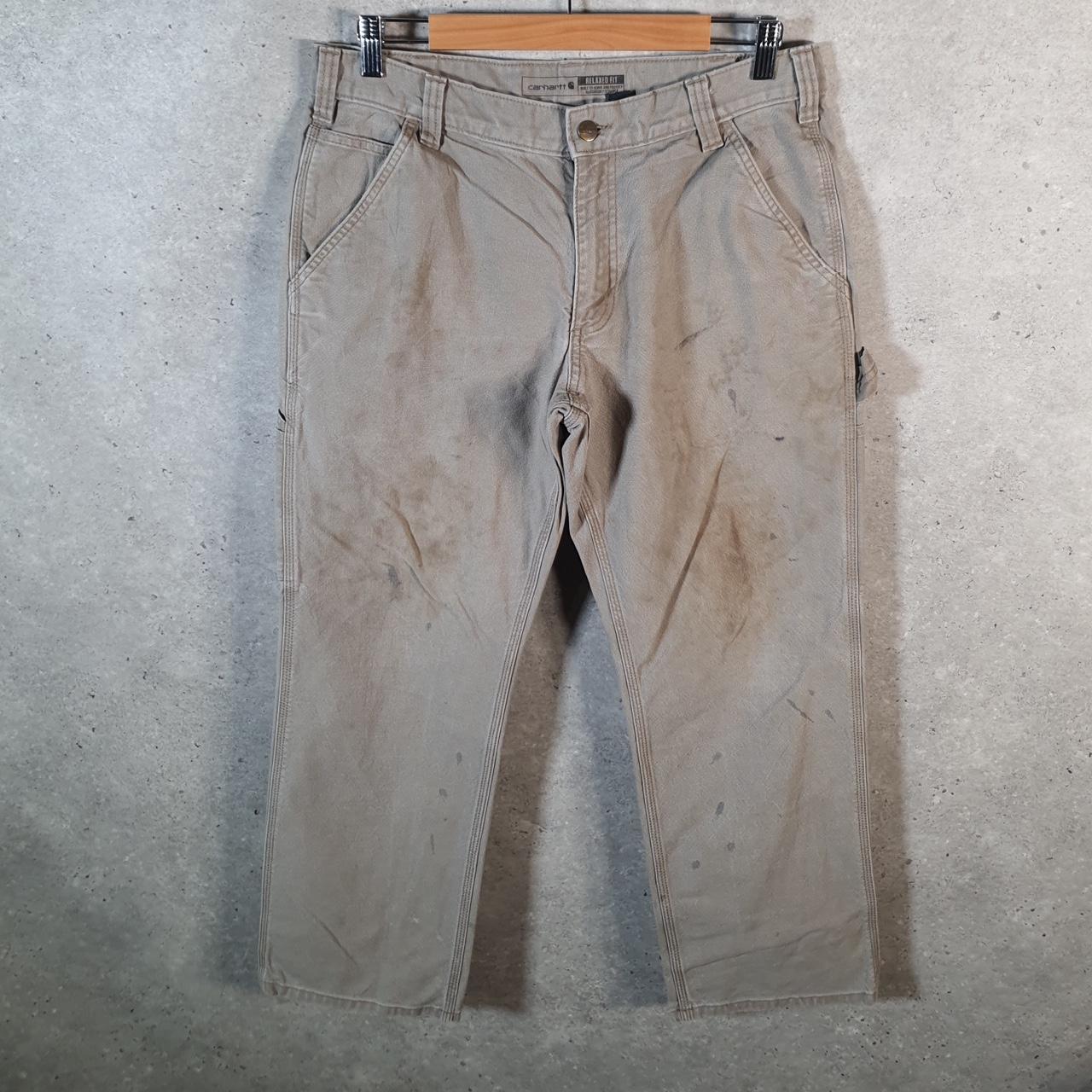 Vintage Carhartt Carpenter Trousers Mens W33 L28 Brown Relaxed Fit Workwear