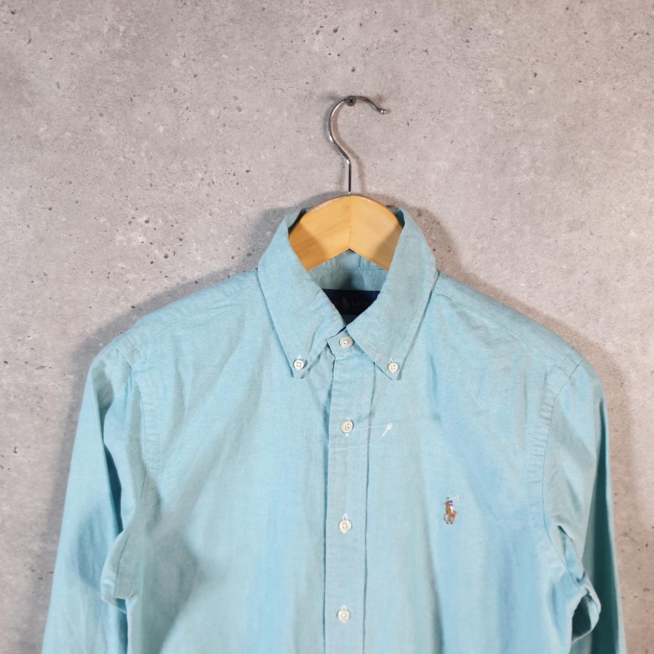 Vintage Ralph Lauren Button Down Shirt Men’s XS XSmall Blue Classic Fit Cotton Pony Big Fish Vintage