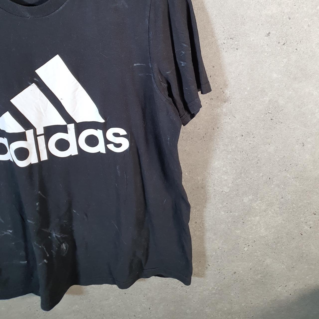 Vintage Adidas Amplifier Spellout T Shirt Men’s Large Black Three Stripes Logo Athletic