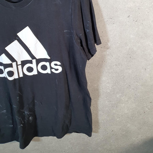 Vintage Adidas Amplifier Spellout T Shirt Men’s Large Black Three Stripes Logo Athletic