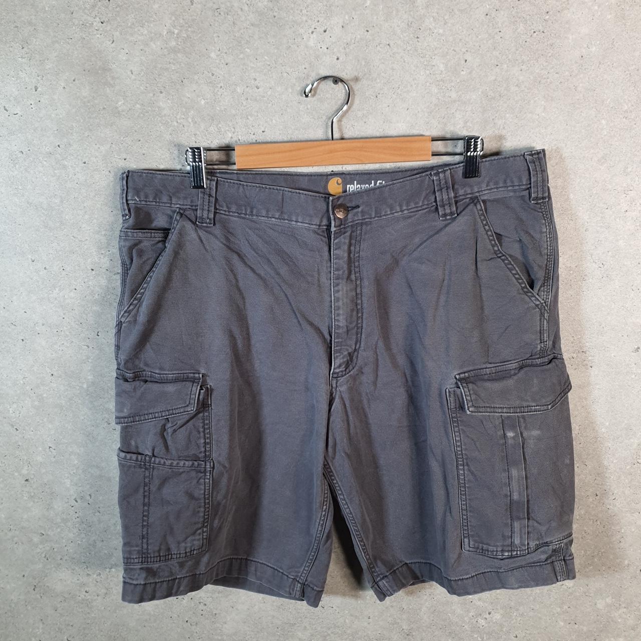 Vintage Carhartt Baggy Carpenter Shorts Jorts Cargo Men’s W40 Grey Relaxed Fit Workwear Big Fish Vintage