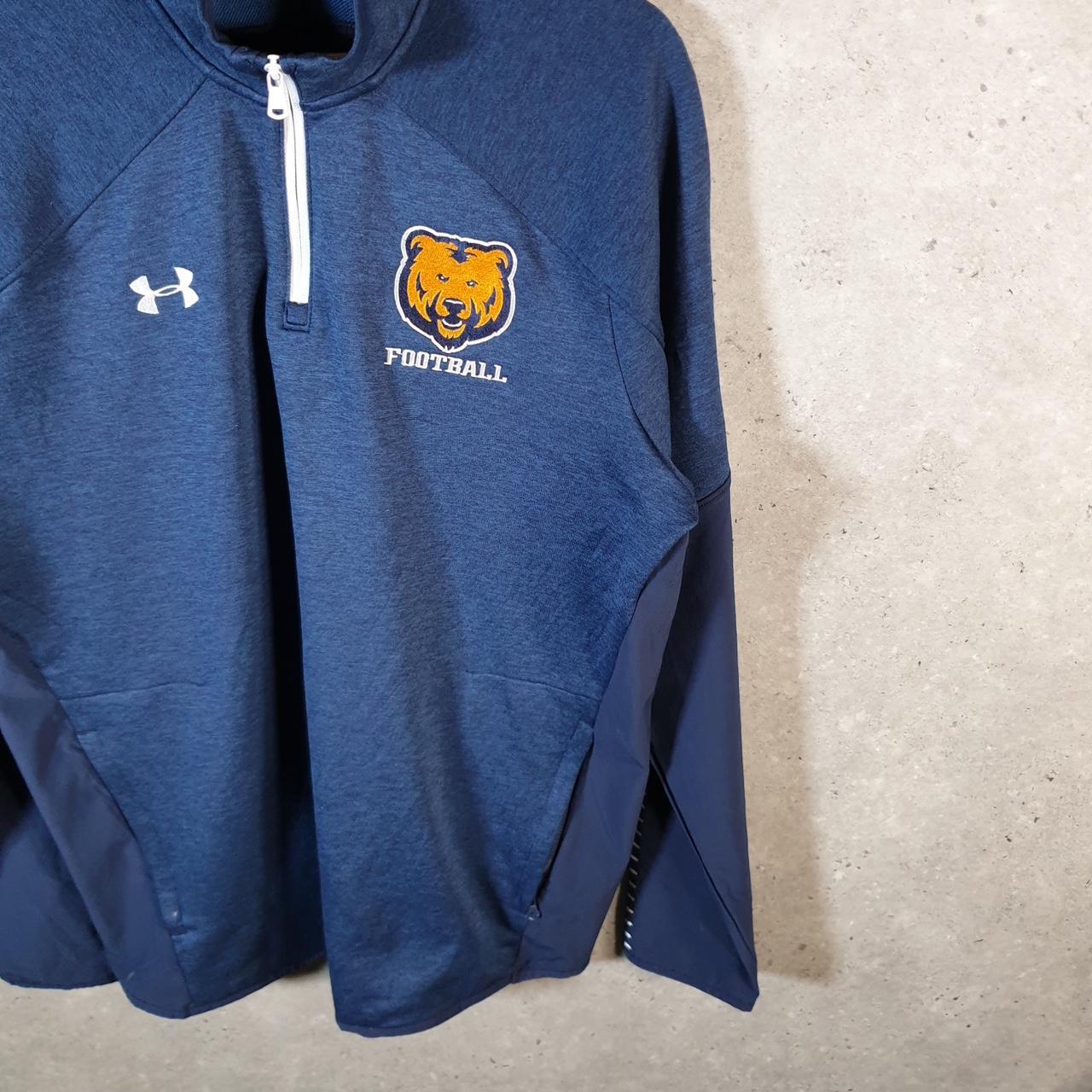 Vintage Under Armour Windbreaker Track Jacket Mens Large Blue USA 1/4 Zip