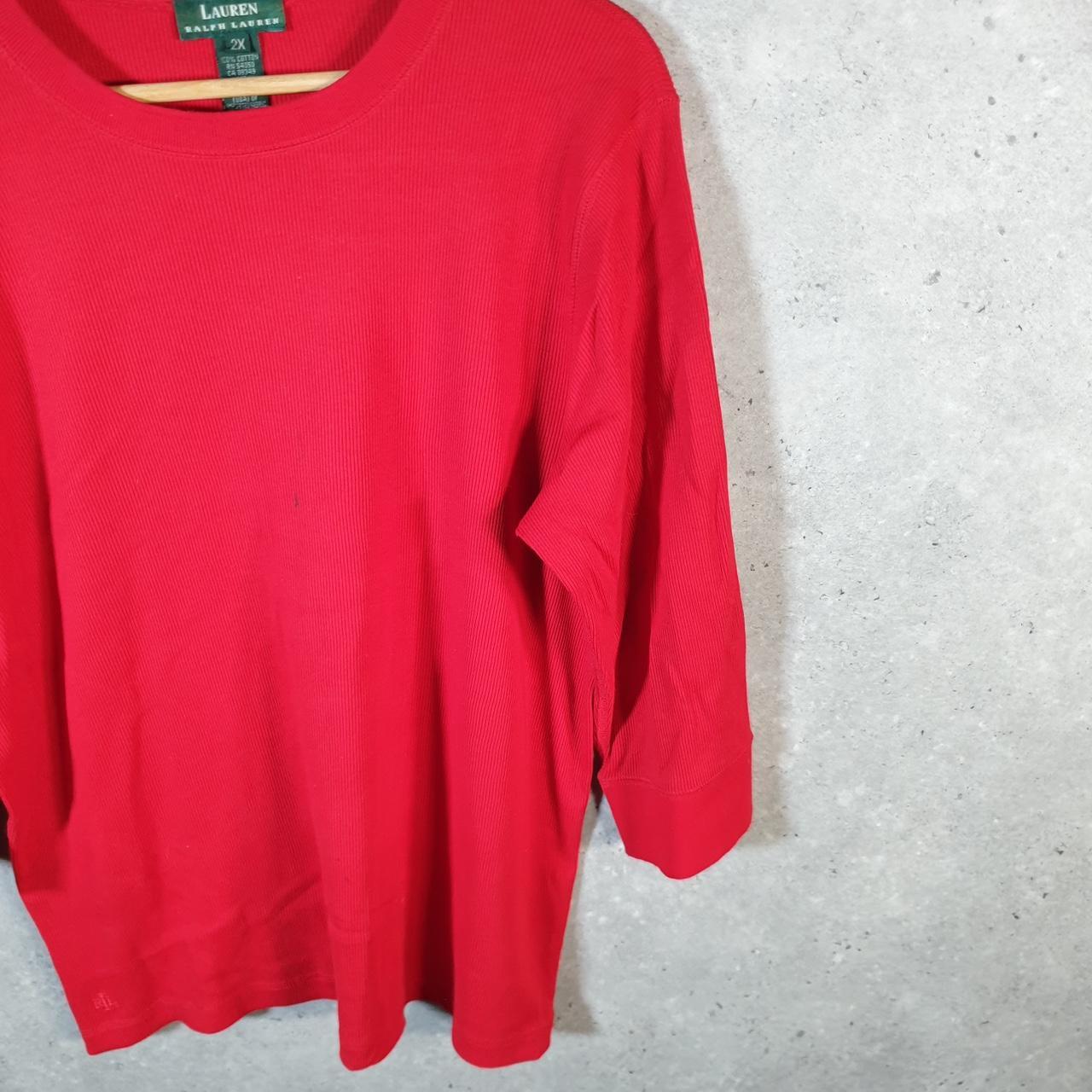 Vintage Ralph Lauren Polo Knit Sweater Womens 2XL Red Cotton Pullover