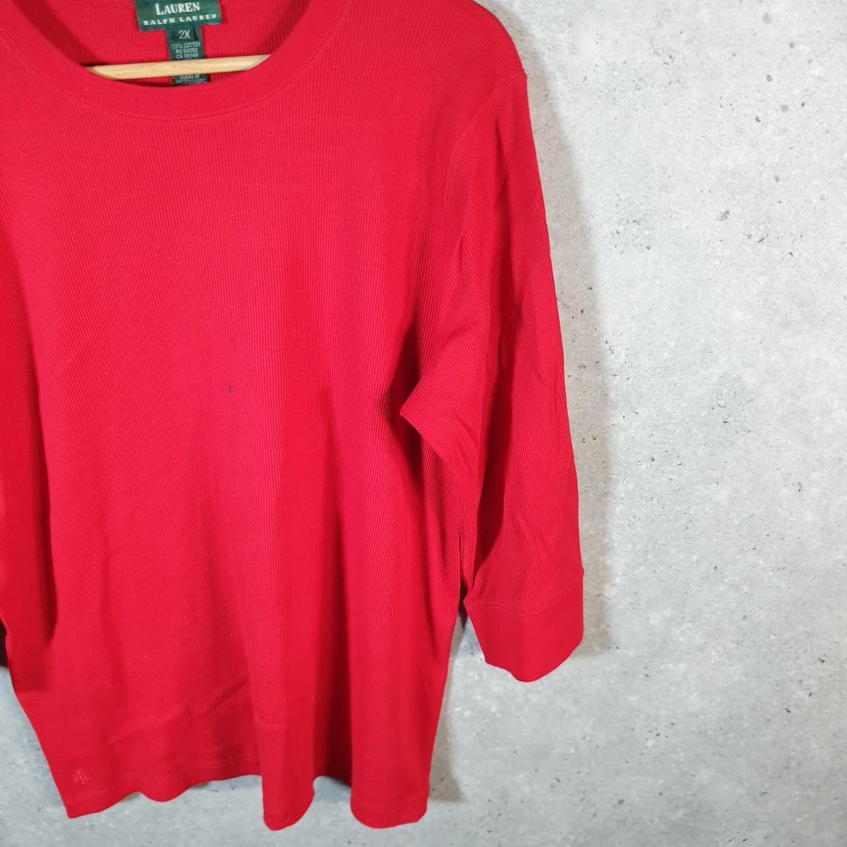 Vintage Ralph Lauren Polo Knit Sweater Womens 2XL Red Cotton Pullover