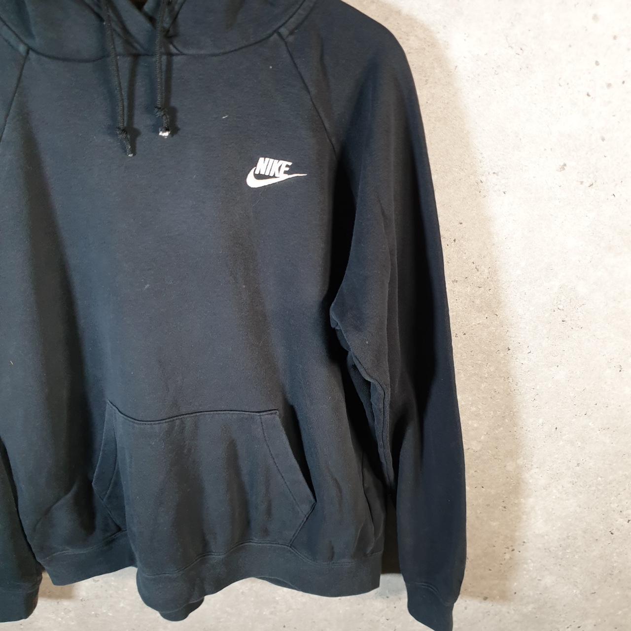 Vintage Nike Club Embroidered Hoodie Womens Large Black Swoosh Y2K Pullover