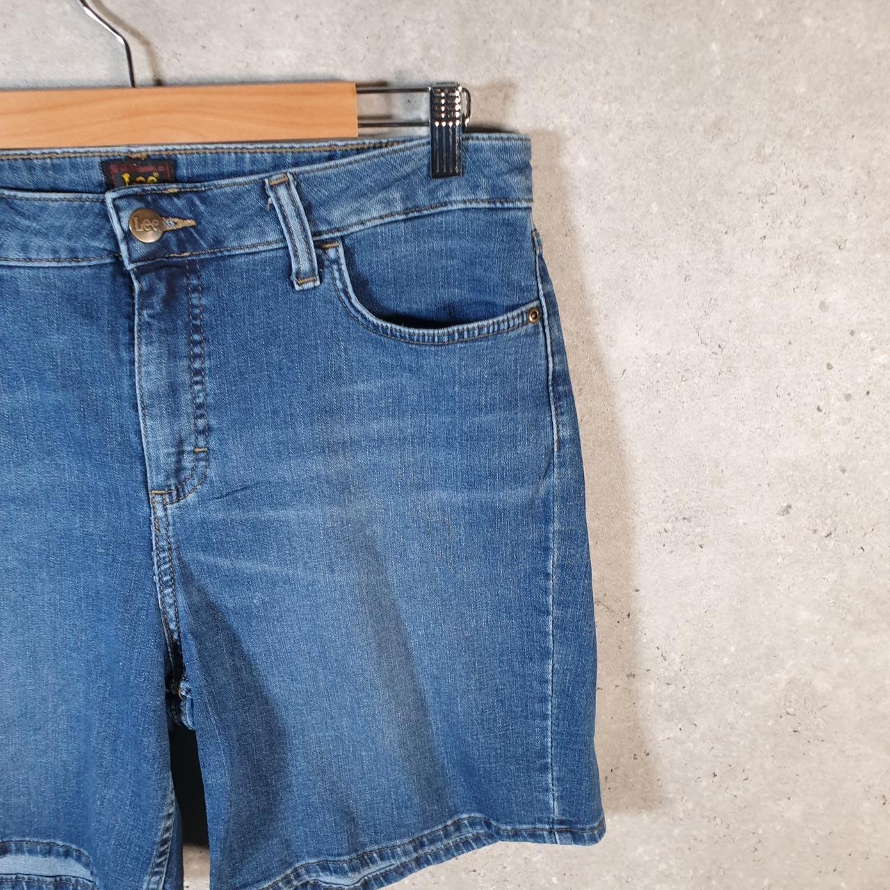 Vintage Lee Baggy Shorts Jorts Cargo Womens W32 Blue Relaxed Denim