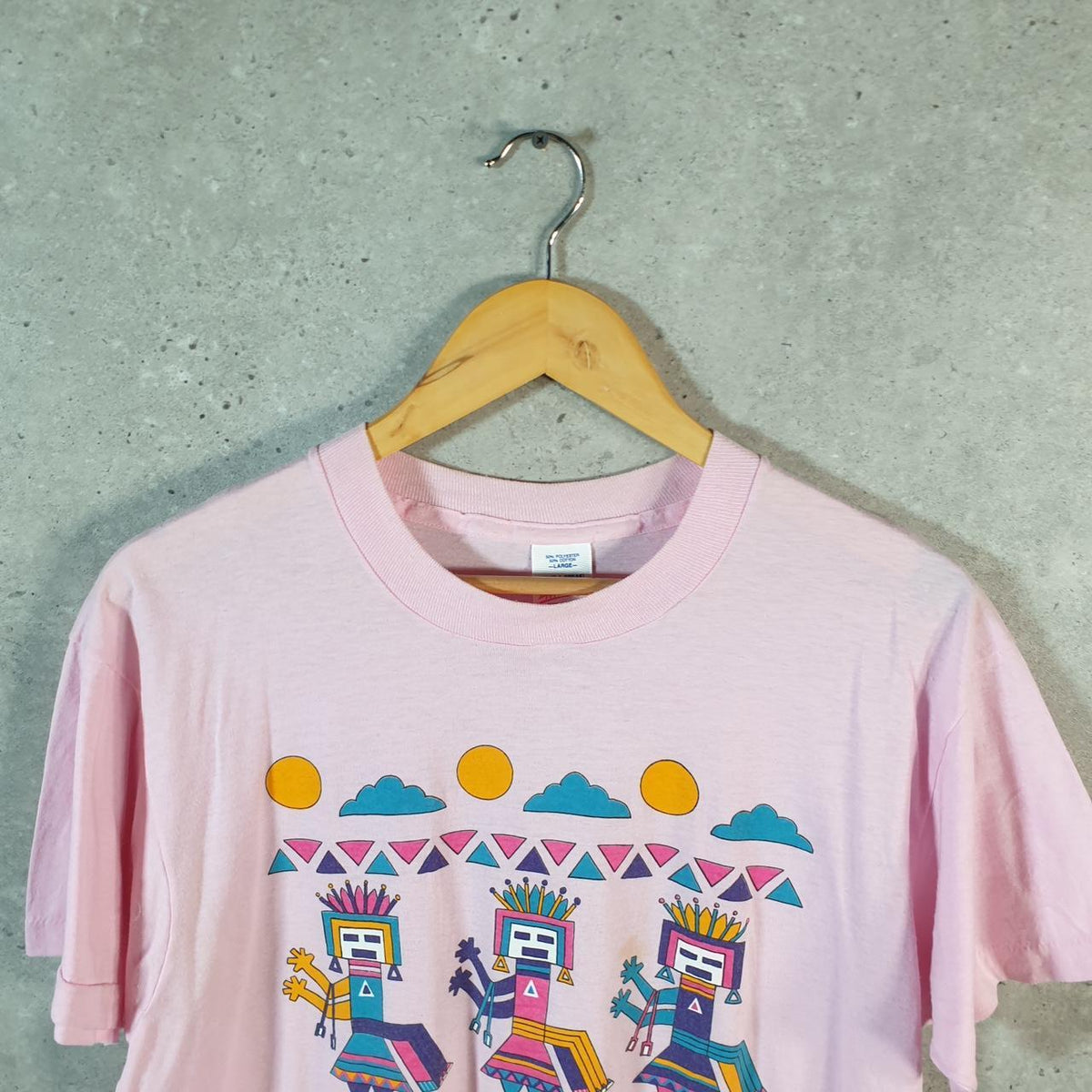 Vintage Breakaway Mexico Graphic 90s USA Single Stitch T Shirt Men’s Large Pink