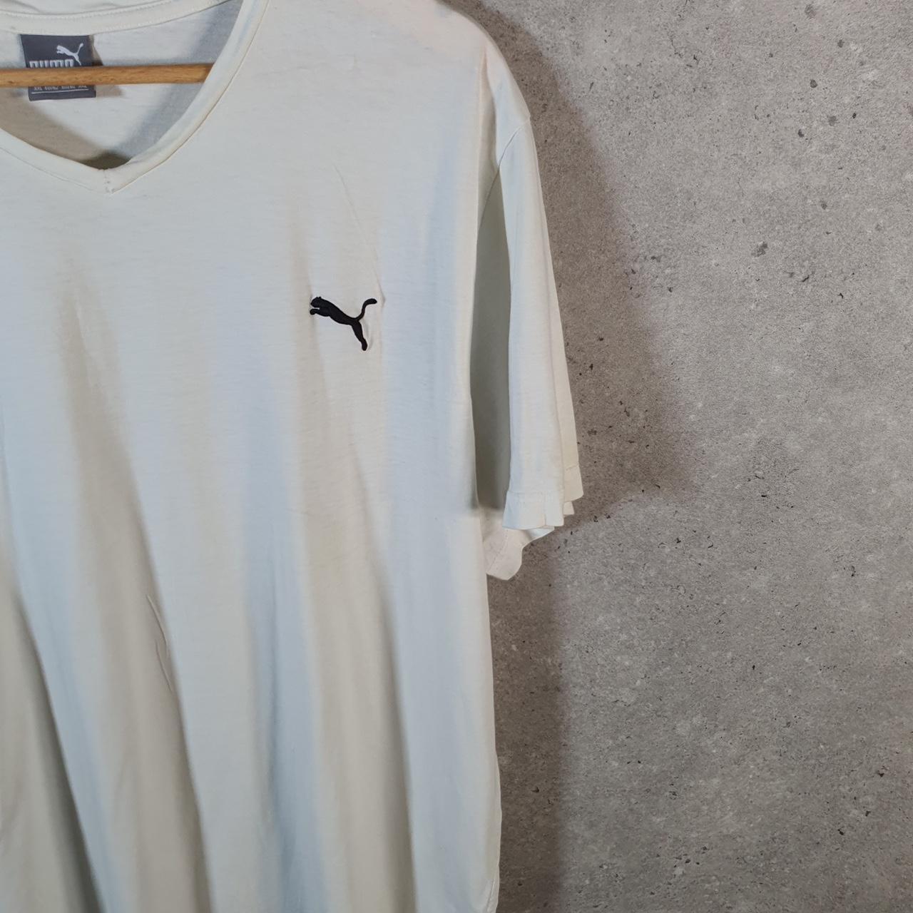 Vintage Puma Spellout T Shirt Mens 2XL White Sports Logo Athletic